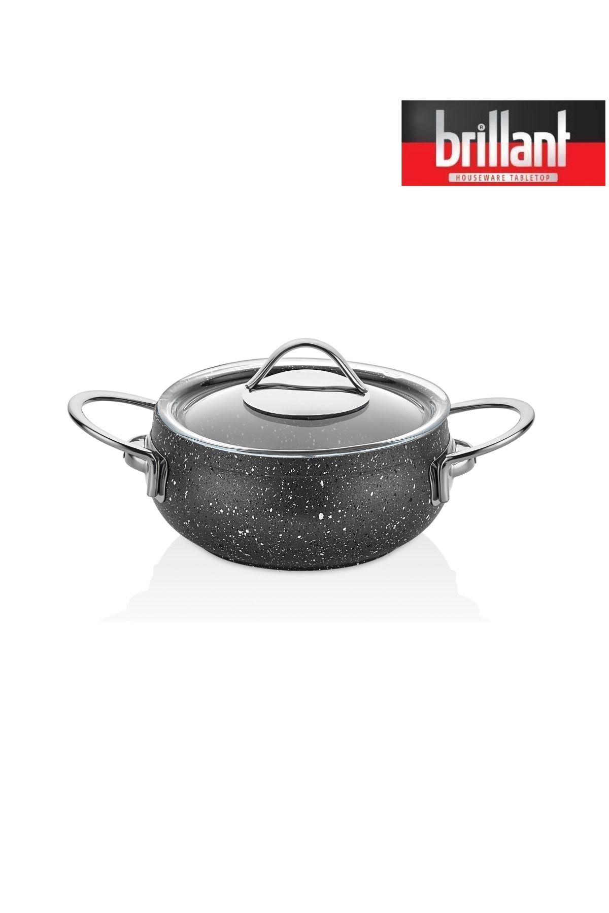 Brillant-Luxury 6 Piece Granite Pot Casserole Set 16/18/20 cm Fireproof Non-Stick Casserole Pot Set Tora Anthracite 4