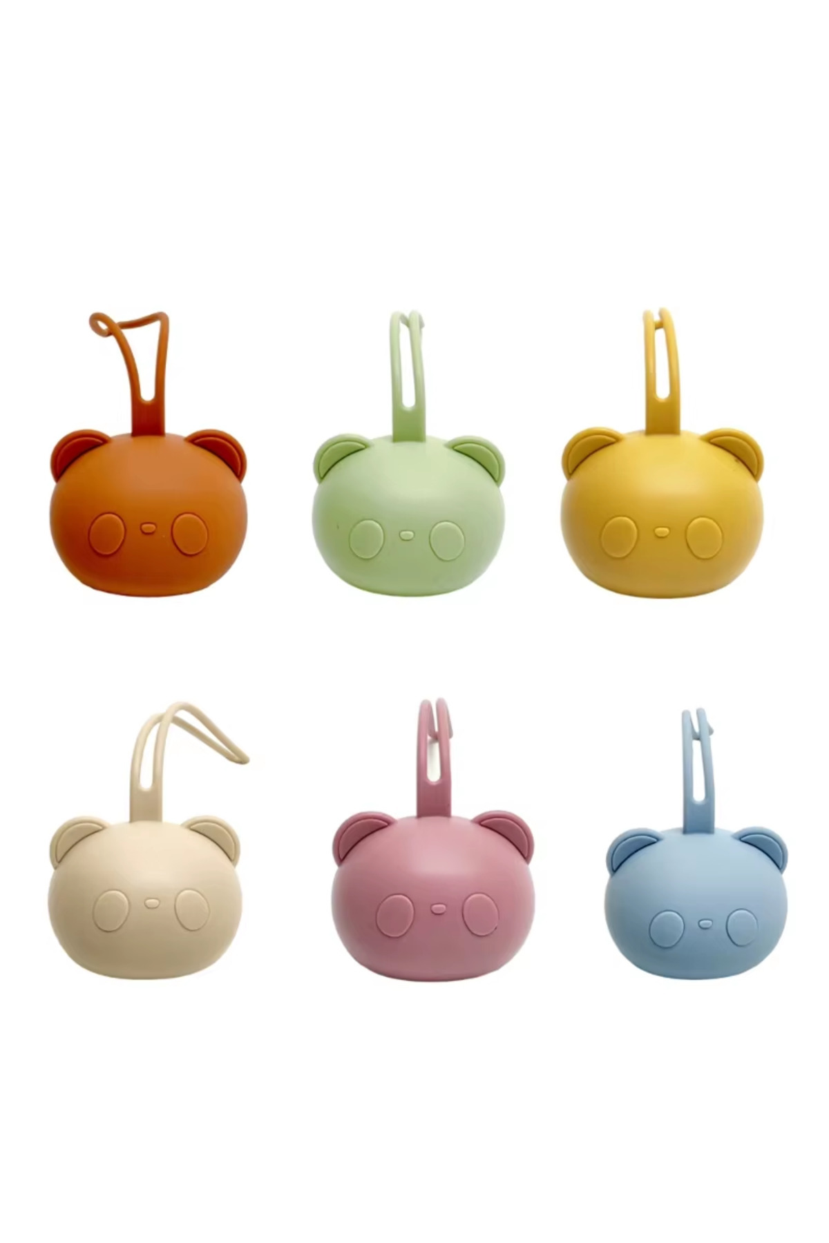 The Cloudish Shop Silikon Emzik Saklama Kutusu Emzik Tutucu Taşınabilir Askılı PANDA Desenli YEŞİL fotoğrafı 6 (önizleme)