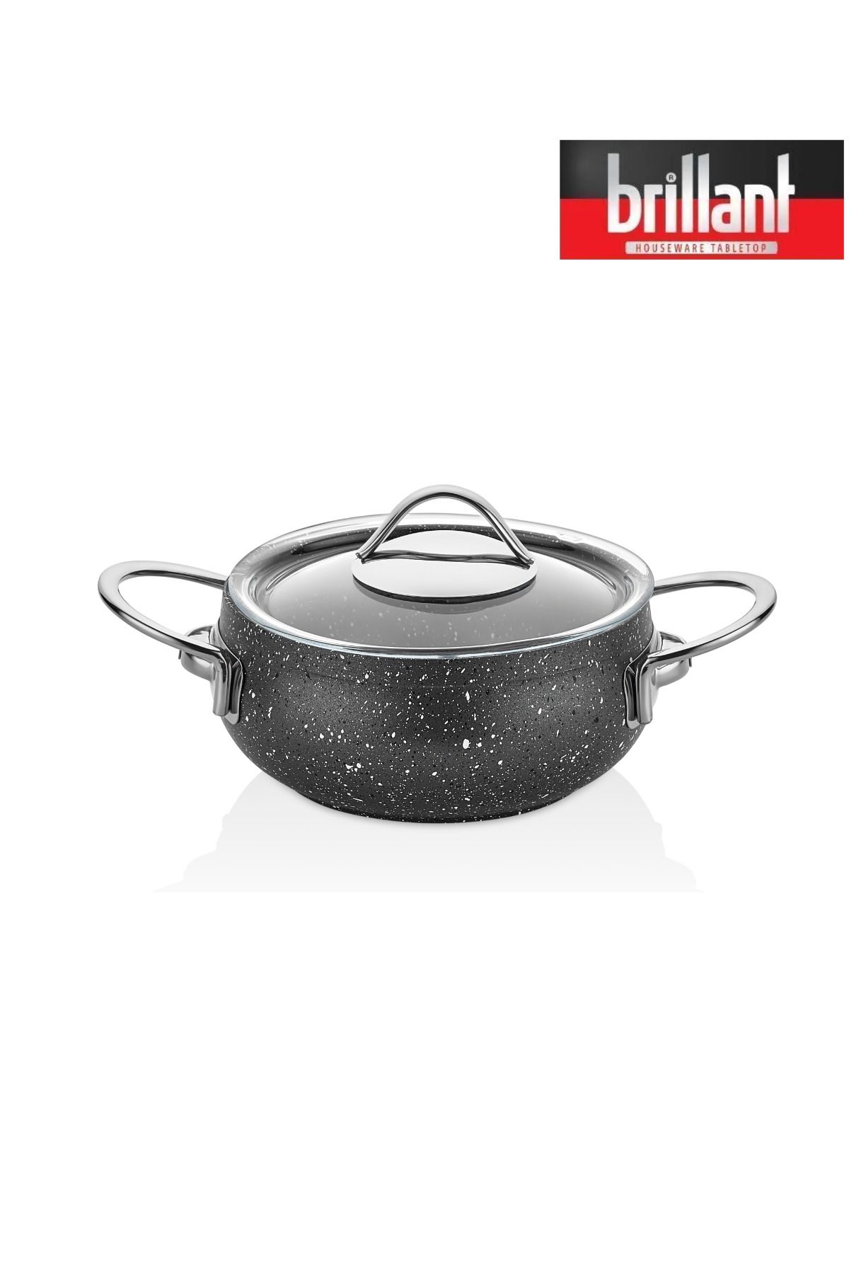 Brillant-Luxury 6 Piece Granite Pot Casserole Set 16/18/20 cm Fireproof Non-Stick Casserole Pot Set Tora Anthracite 3