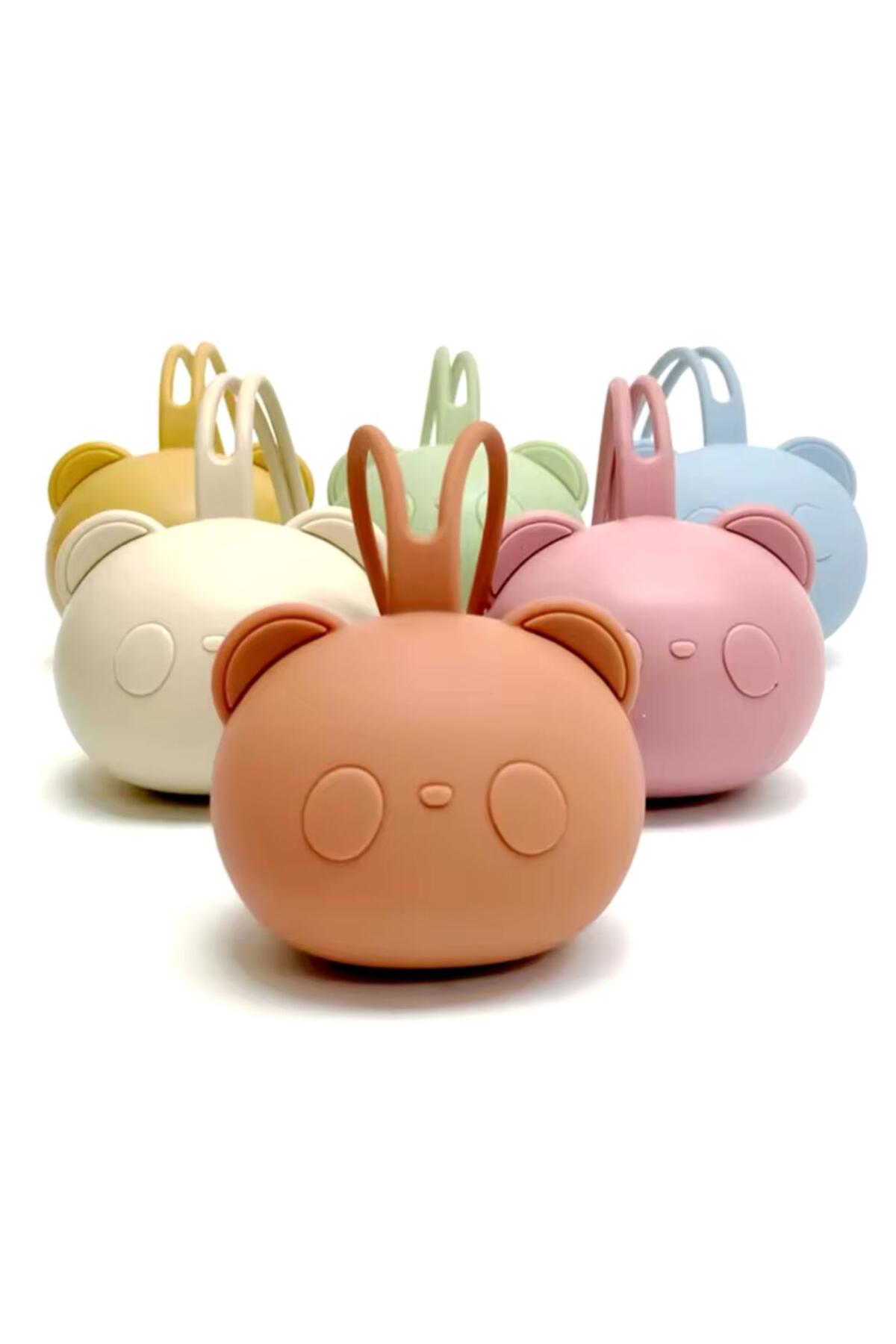 The Cloudish Shop Silikon Emzik Saklama Kutusu Emzik Tutucu Taşınabilir Askılı PANDA Desenli YEŞİL fotoğrafı 2 (önizleme)