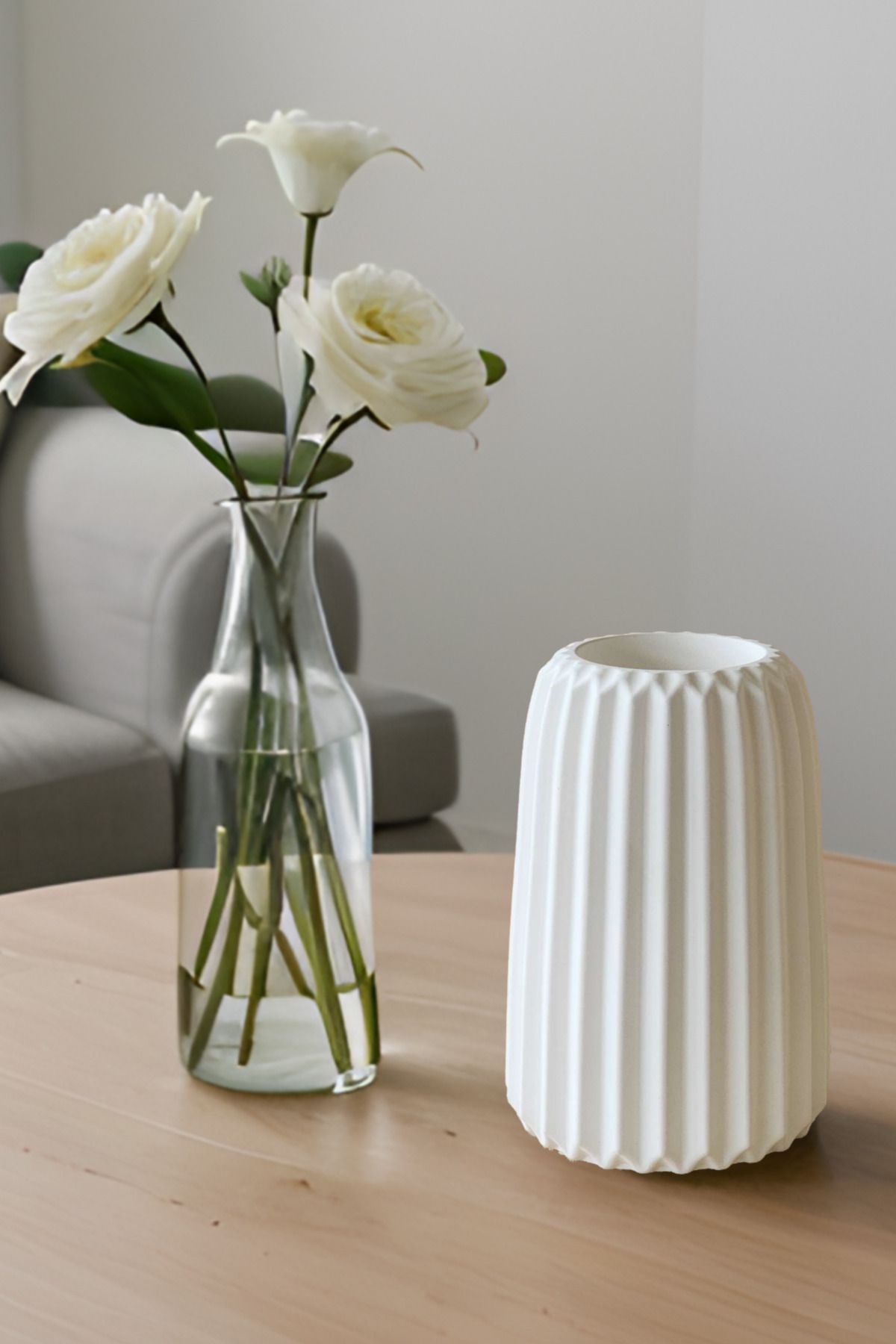 SERENGETİ HOME-Handmade Scandinavian Style Decorative Vase, Mini Concrete Vase, Simple and Stylish Design 2