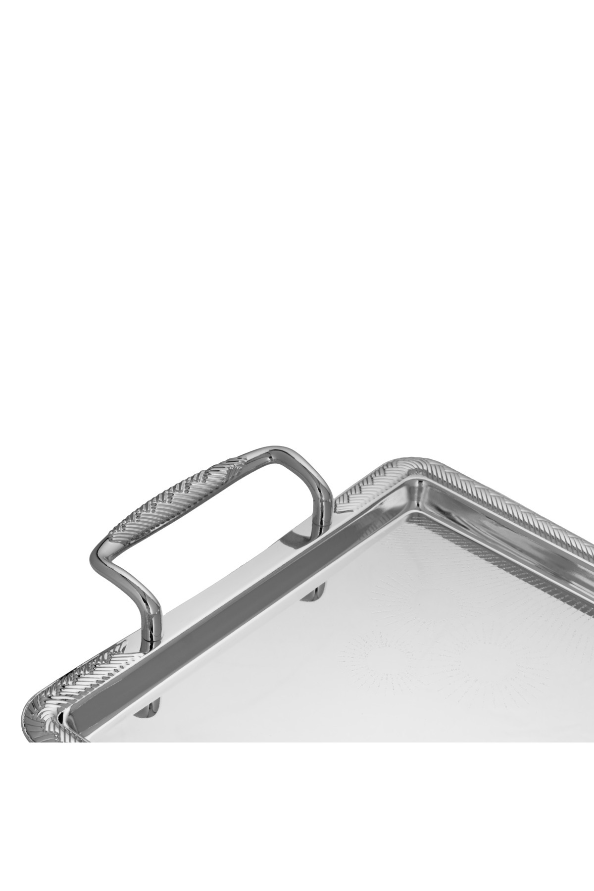 ALSAIF-2-pieces Serving Tray Set, Modern And Elegant Design That Adds Touch To Any Space, Chrome 4