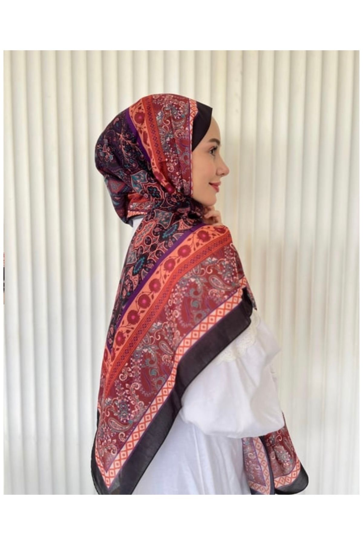 Misa-Ethnic Voile Papillon Pattern Shawl 4