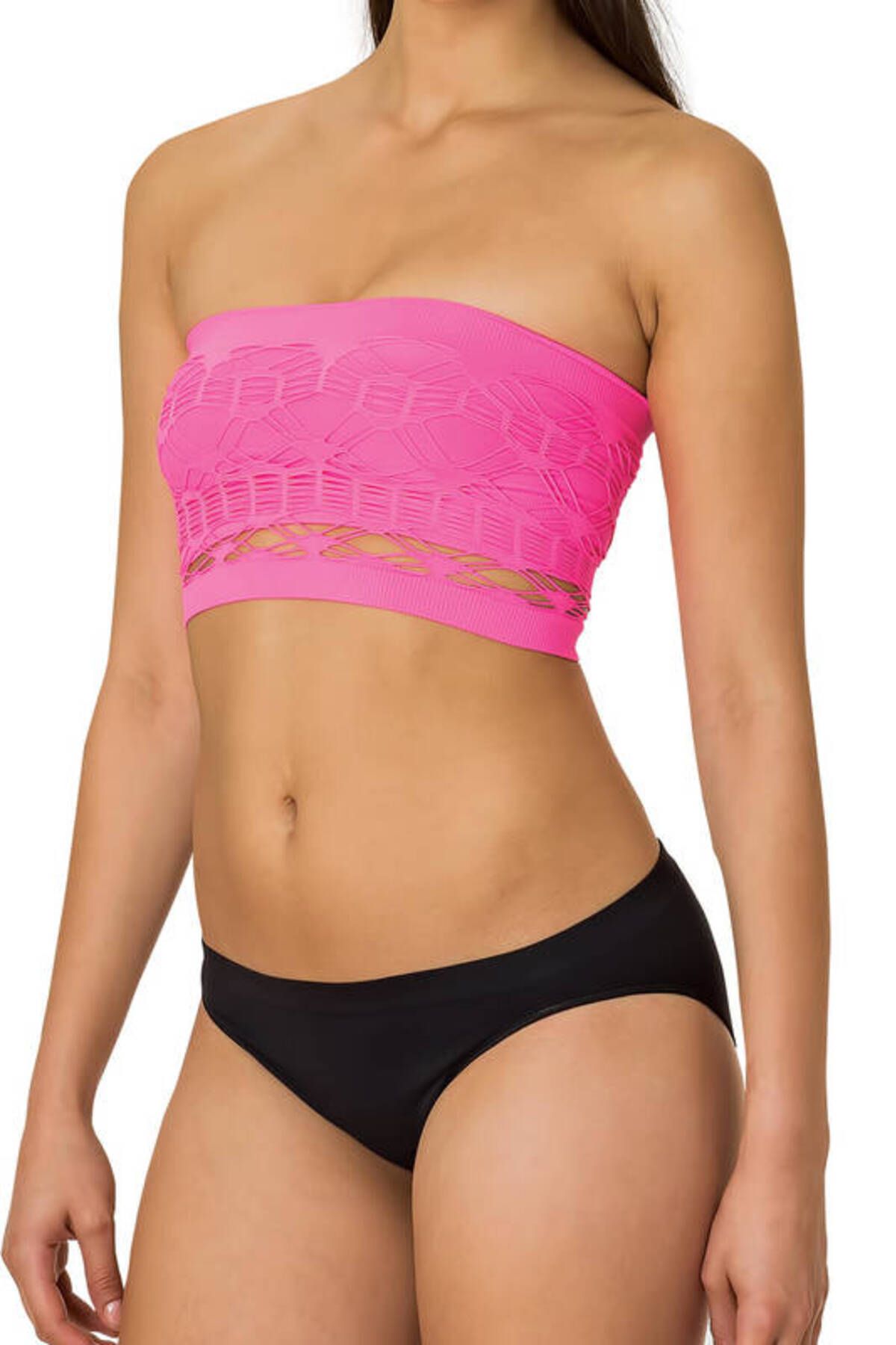 SheyMa Giyim SheyMa stl Çift Katlı Örme Straplez Büstiyer 4050