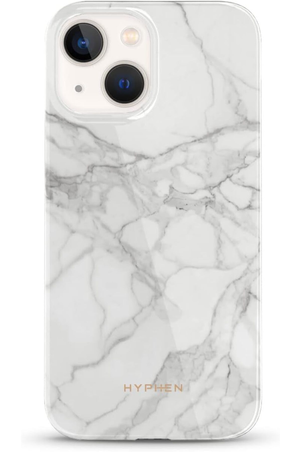 HYPHEN-Luxe Marble Case Compatible With Iphone 13 Mini ( White) -Wireless Charging Compatible tech 1