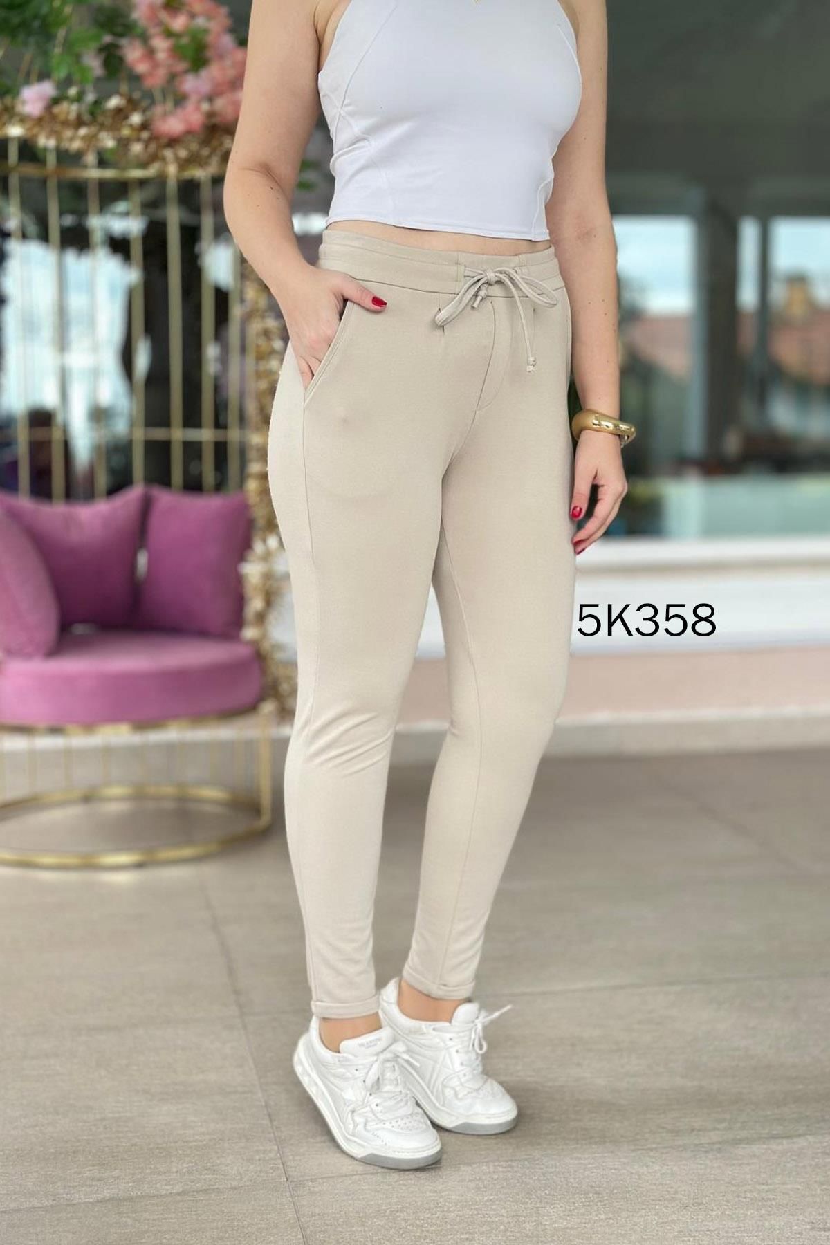 İnce Topuk-2 Thread Steel Knitted Double Leg Trousers 5K358 3