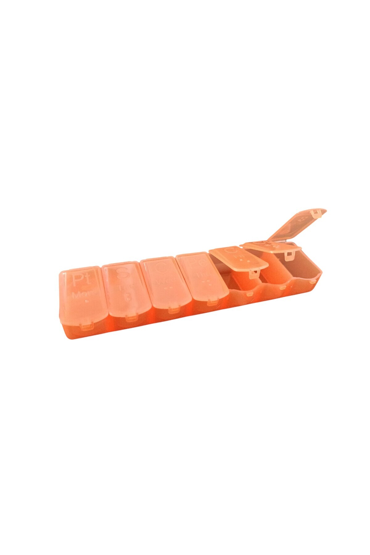 ZEMRA Taşınabilir İlaç Saklama Kutusu 7 Günlük Ilaç Kabı - Ilaç Saklama Kutusu Haftalık Günlük - Turuncu