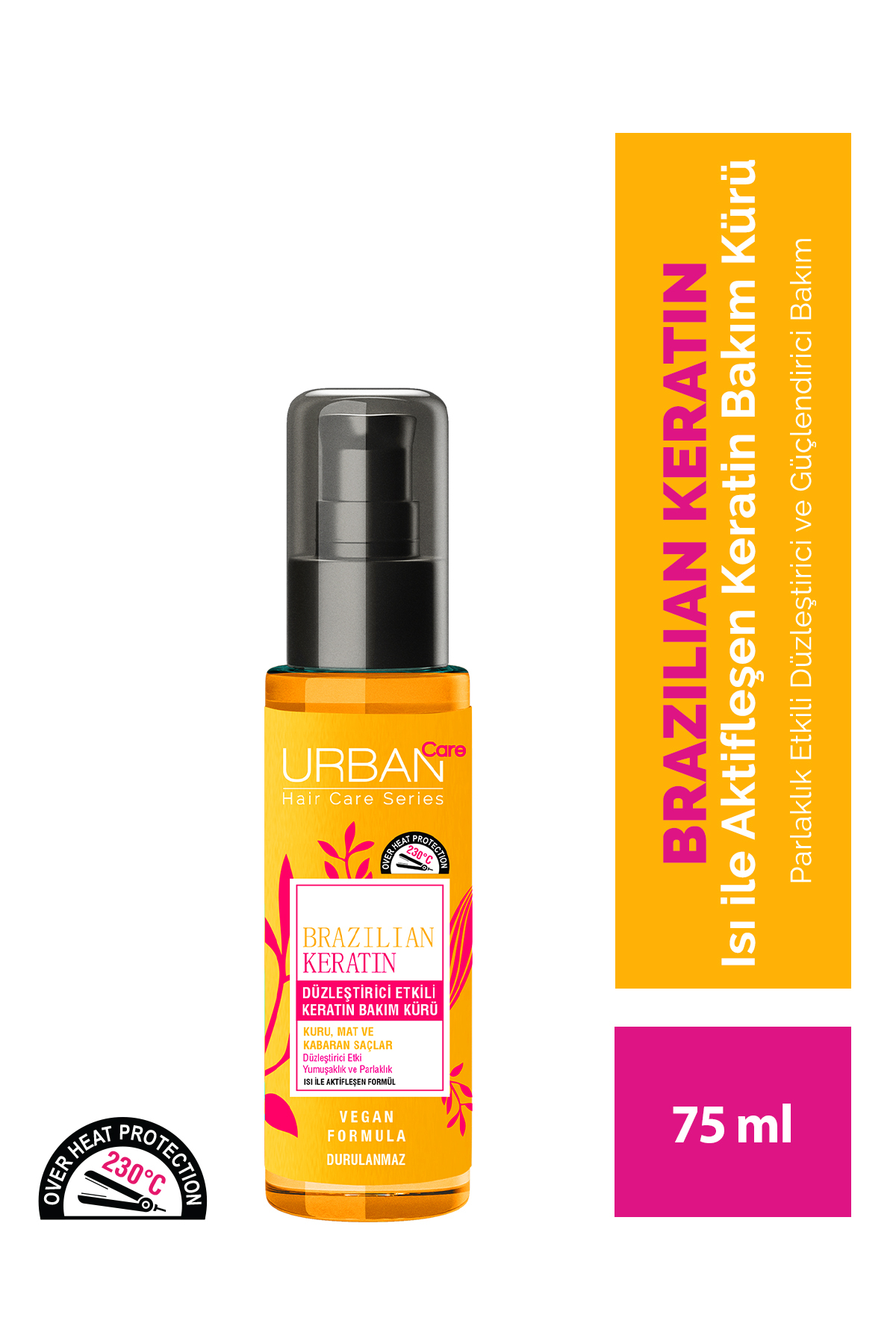 Brazilian Keratin Düzleştirici Etkili Saç Bakım Seti 5'li Set-vegan — URBPKT69 — تصویر 5 از 9