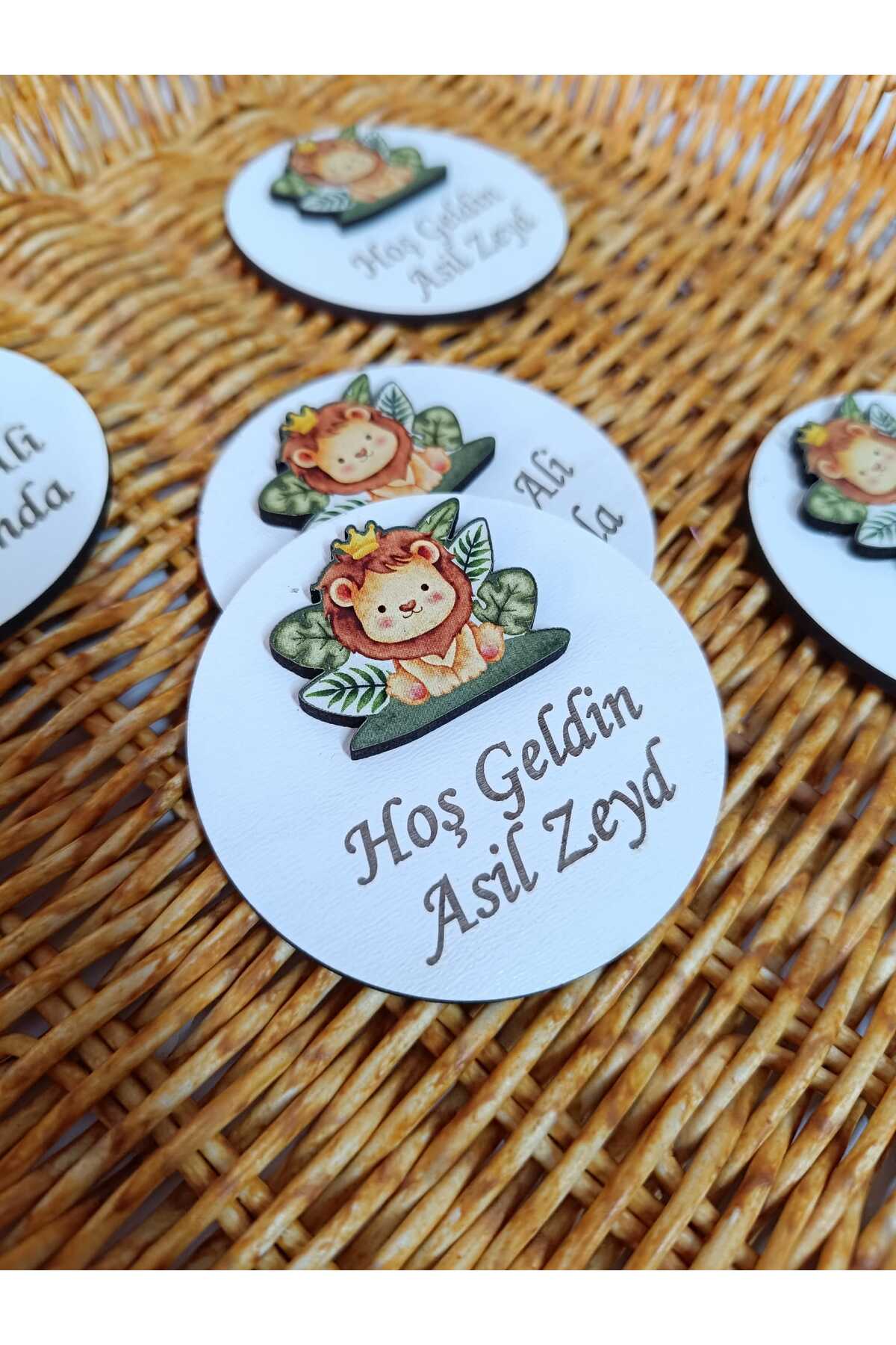 Arzuca Konsept Safari Aslan Figürlü Bebek Magnet | Yeni Doğan Magnet | Doğum Günü Magnet | Figürlü Magnet (15 Adet) fotoğrafı 2 (önizleme)