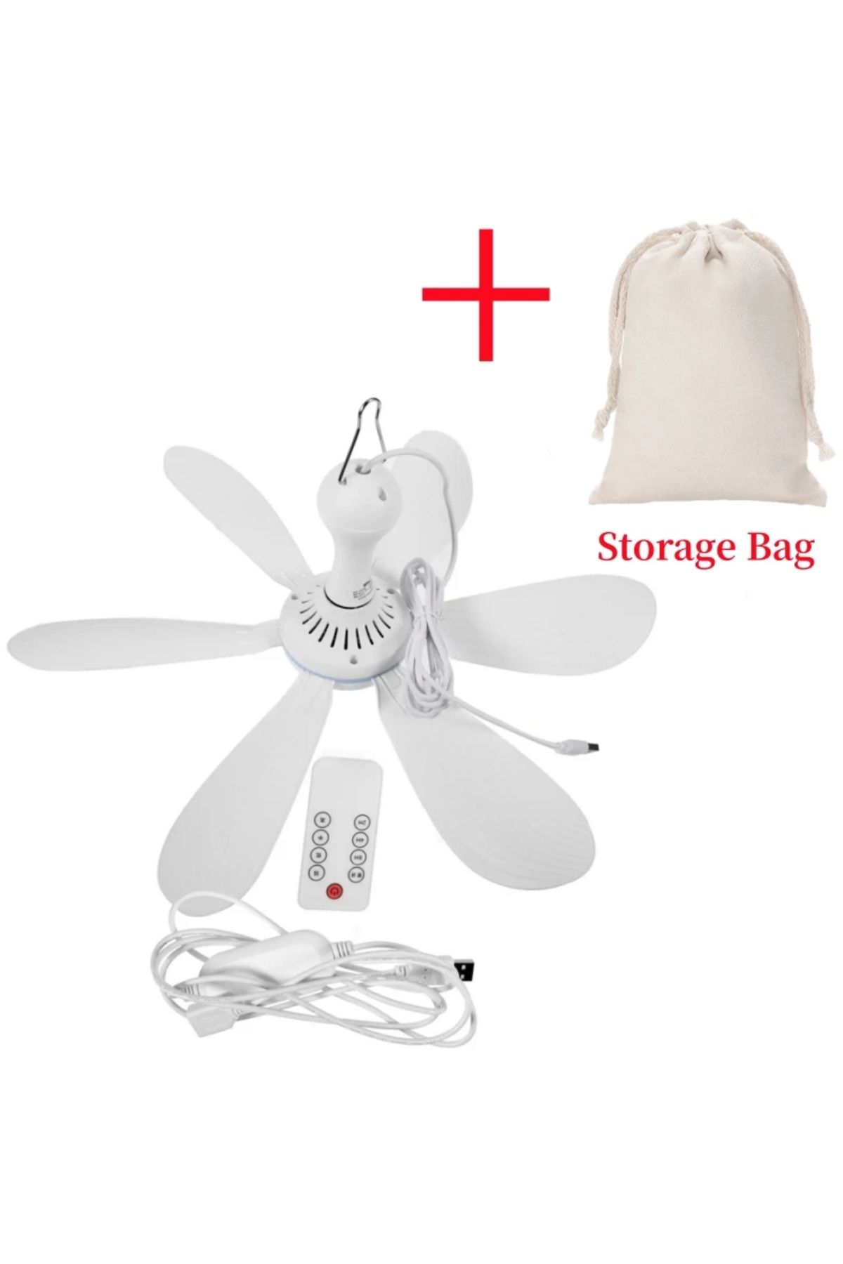 Choice-With Remote Set Silent 6 Leaves USB Powered Ceiling Canopy Fan with Remote Control Timing 4 Speed Ha 1