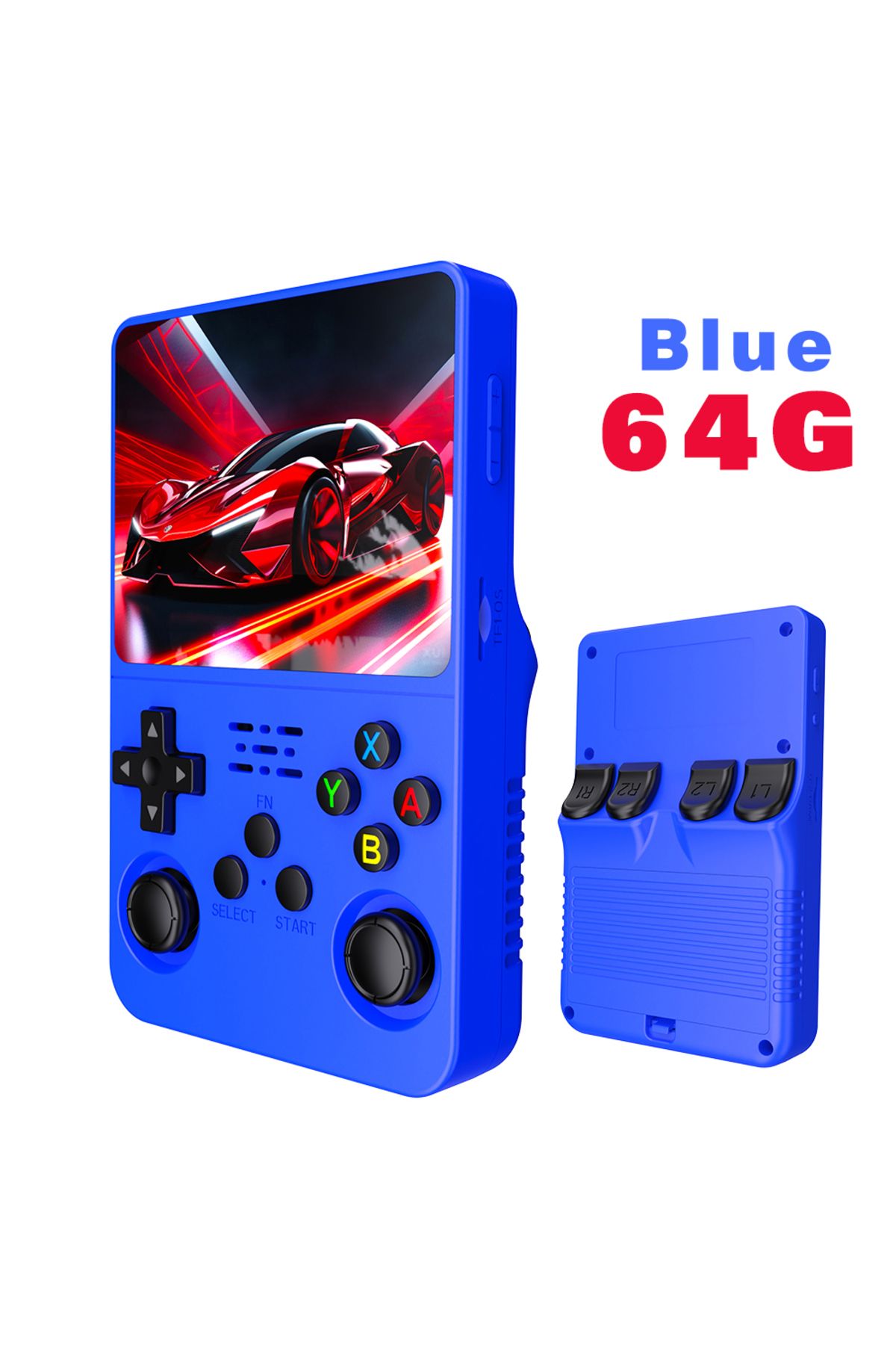 Choice-Dark Blue 64G NEW Green R36S Retro Handheld Game Console Linux System 3.5 Inch IPS Screen Portable P 1