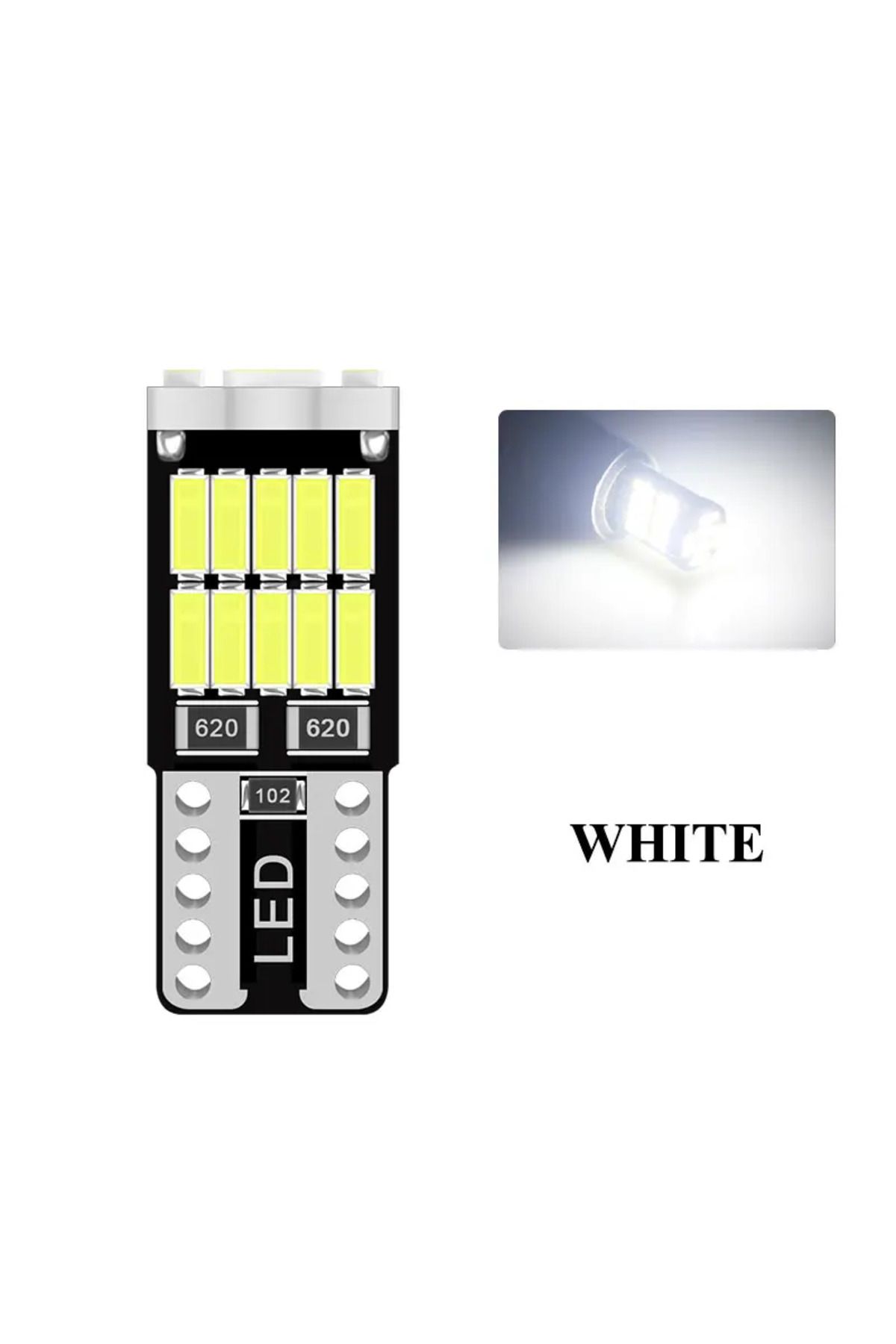 Choice-WHITE 6000K 10PCS T10 W5W LED Bulbs 4014 26SMD Canbus 168 194 Signal Lamp White For Car Interior Par 1