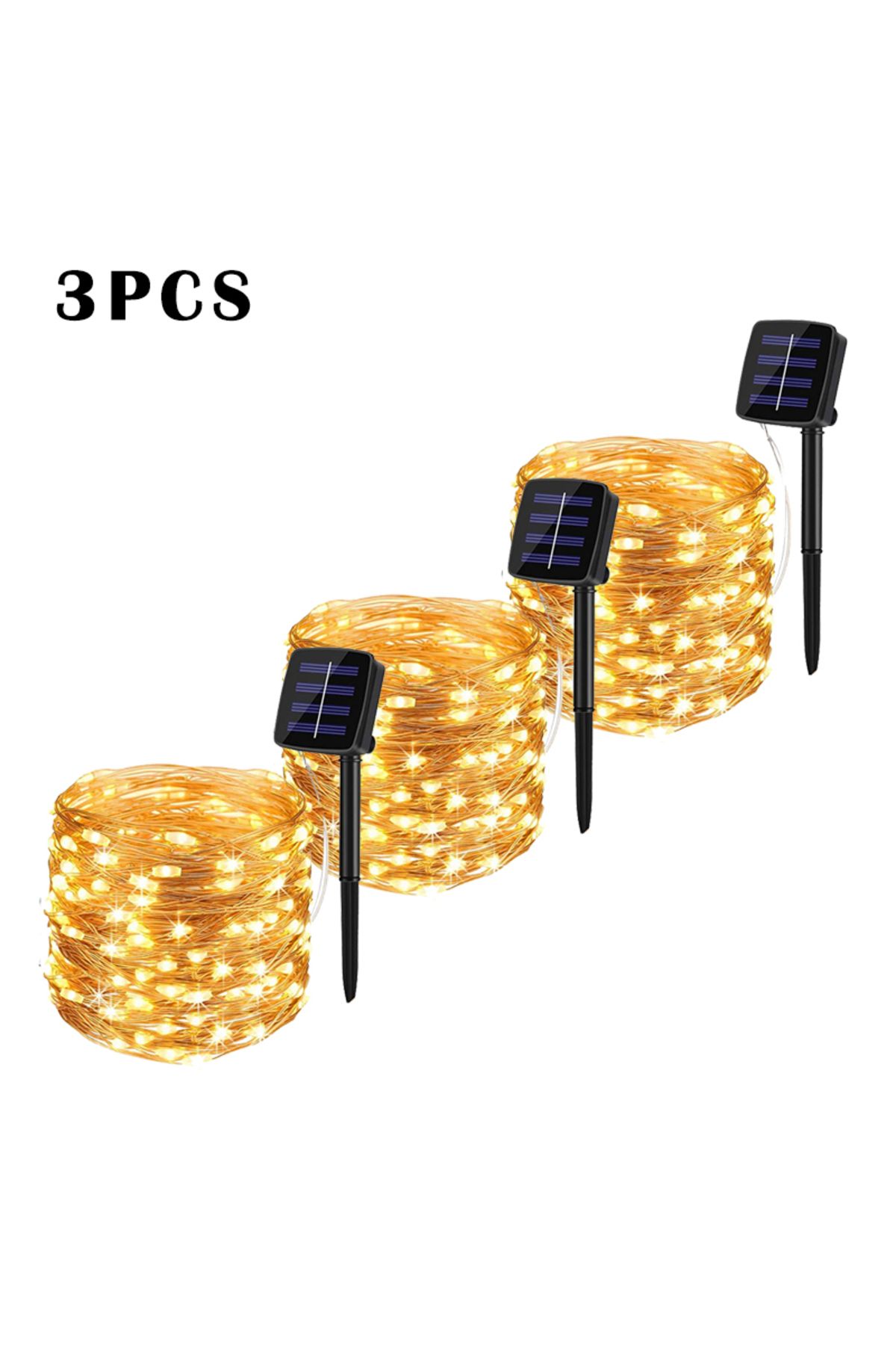 IWP-12M100LED 3pcs-warm white 7m/12m/22m/32m/52m/102m LED Solar String Light Outdoor Garden Fairy Lights 1