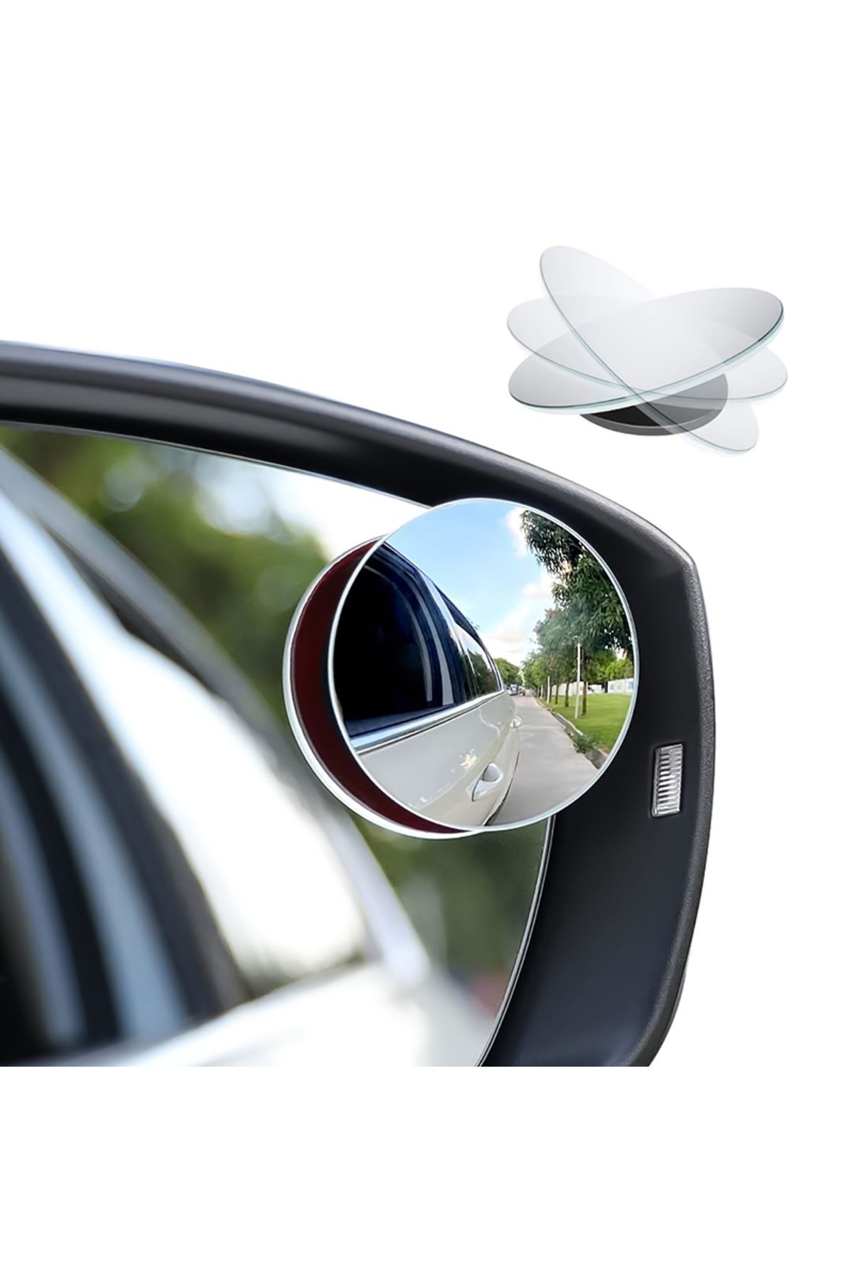 Choice-black 2pcs Blind Spot Mirror Car Rearview Mirror HD Adjustable-Degree Convex Glass Universal Car Ass 1