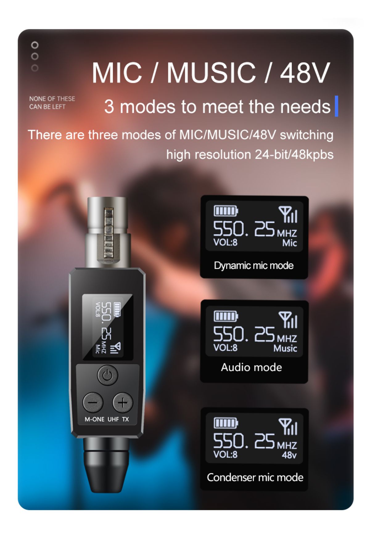 Choice-Vk-38 Uhf Wireless Microphone Converter Xlr Transmitter And Receiver For Dynamic Microphone Guita... 4