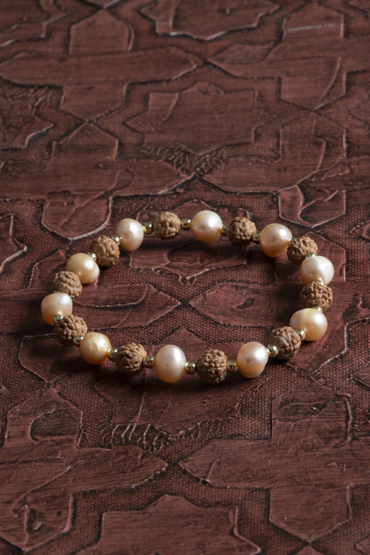 Saff Doğal Taş-Certified Natural Stone Rudraksha, Pink Pearl & Hematite Bracelet – Saff Natural Stone 2