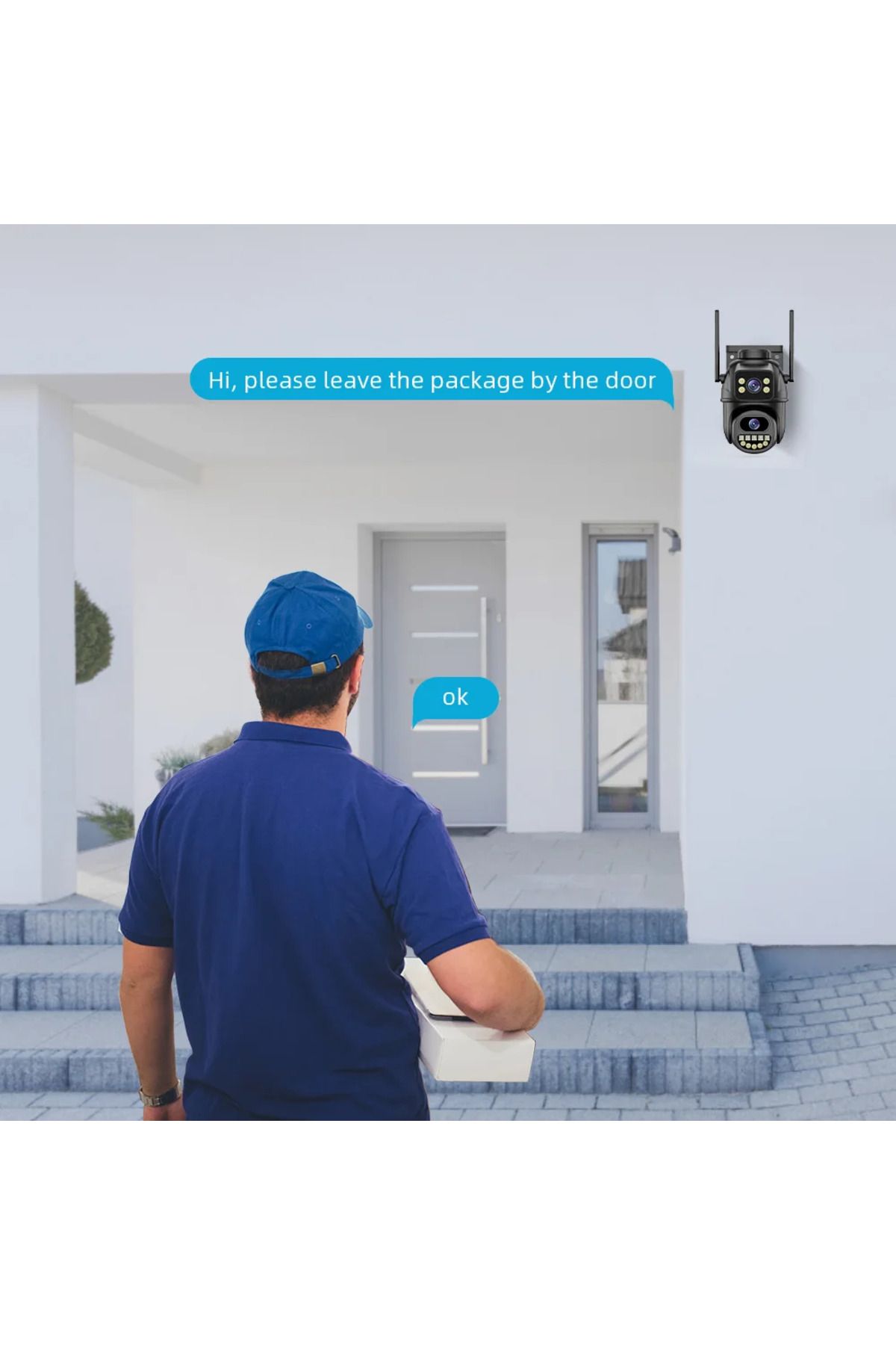 Choice-كاميرا مراقبة BELIA 4K بدقة 8 ميجابكسل مزودة ببطاقة 128 جيجابايت، مزودة بمقبس أمريكي، مزودة بعدسة مزدوجة، وتقريب رقمي 4x، وميزة AI Hum 2