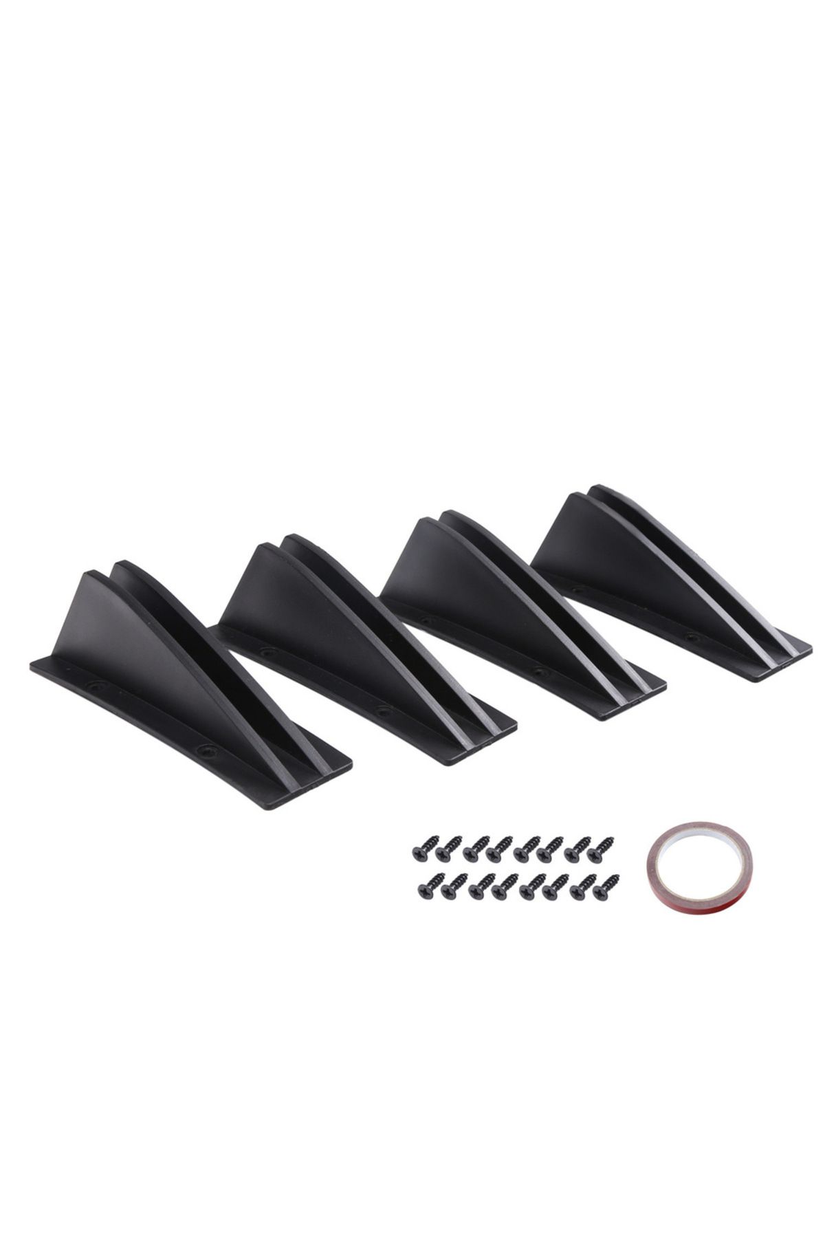 Choice-Black 4pcs Car Modification Universal Rear Spoiler Shark Fin Bumper Chassis Spoiler Split Diffuser C 3