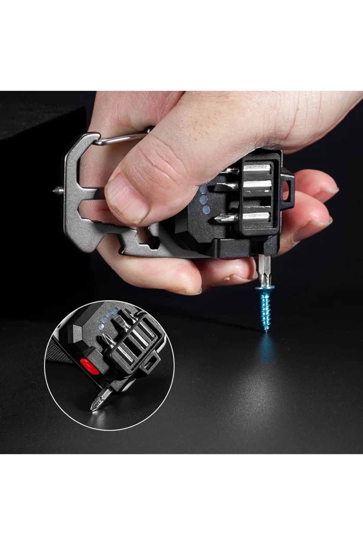 Choice-W5138 black COB Keychain Work Light with Battery Display 8Mode Rechargeable High Lumens Portable LED 3