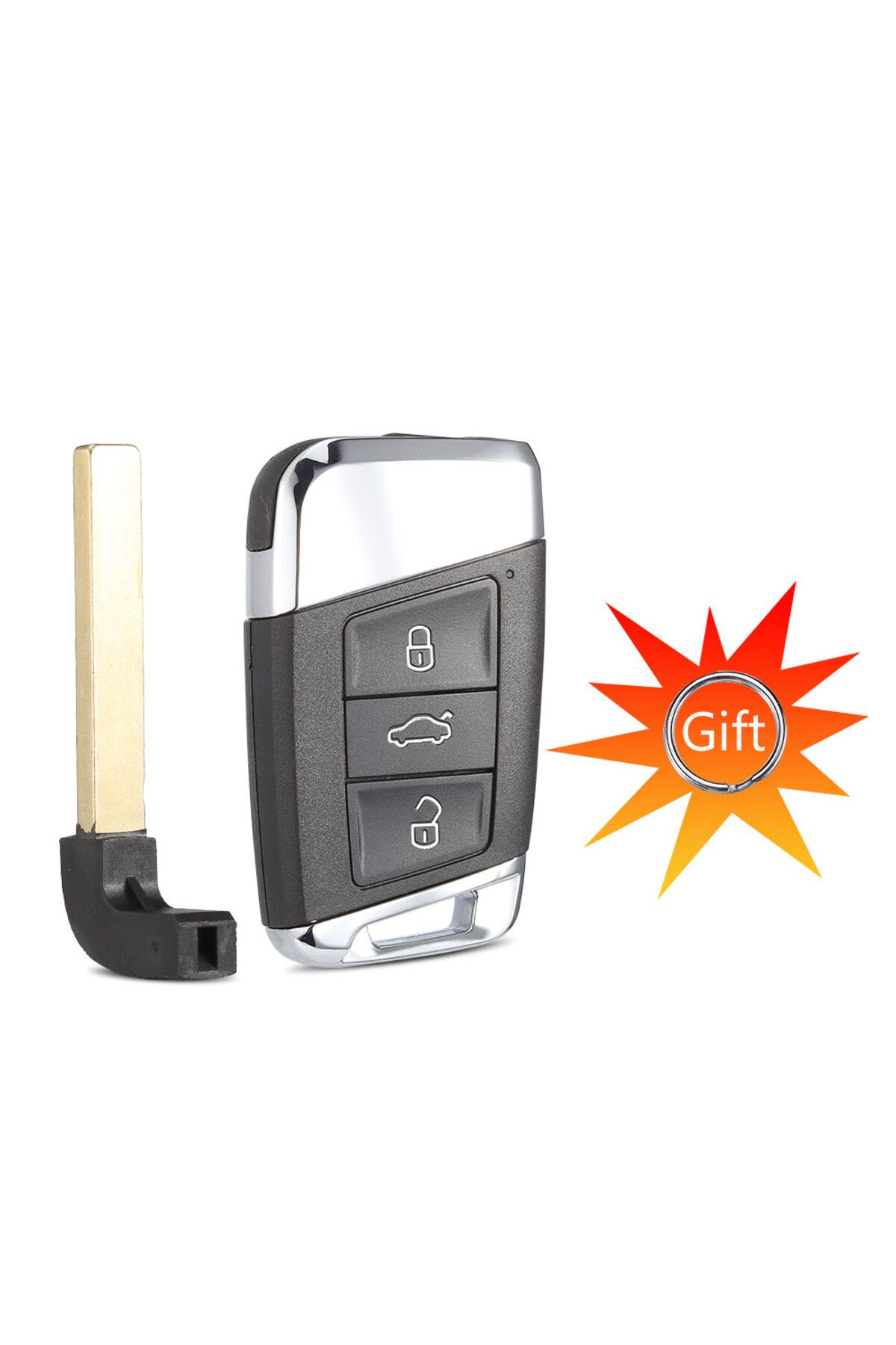 WhatsKey-Key Shell With Blade WhatsKey 3 Button Keyless Smart Remote Car Key Shell fob Case For Volkswagen Pa 1