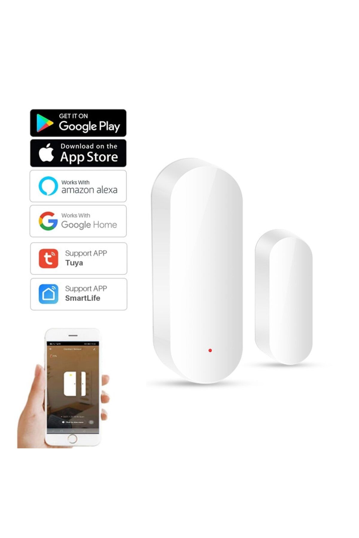 Choice-Tuya Smart Wifi Door Sensor Smart Home Open Close Detector Smartlife App Control Notification Com... 7
