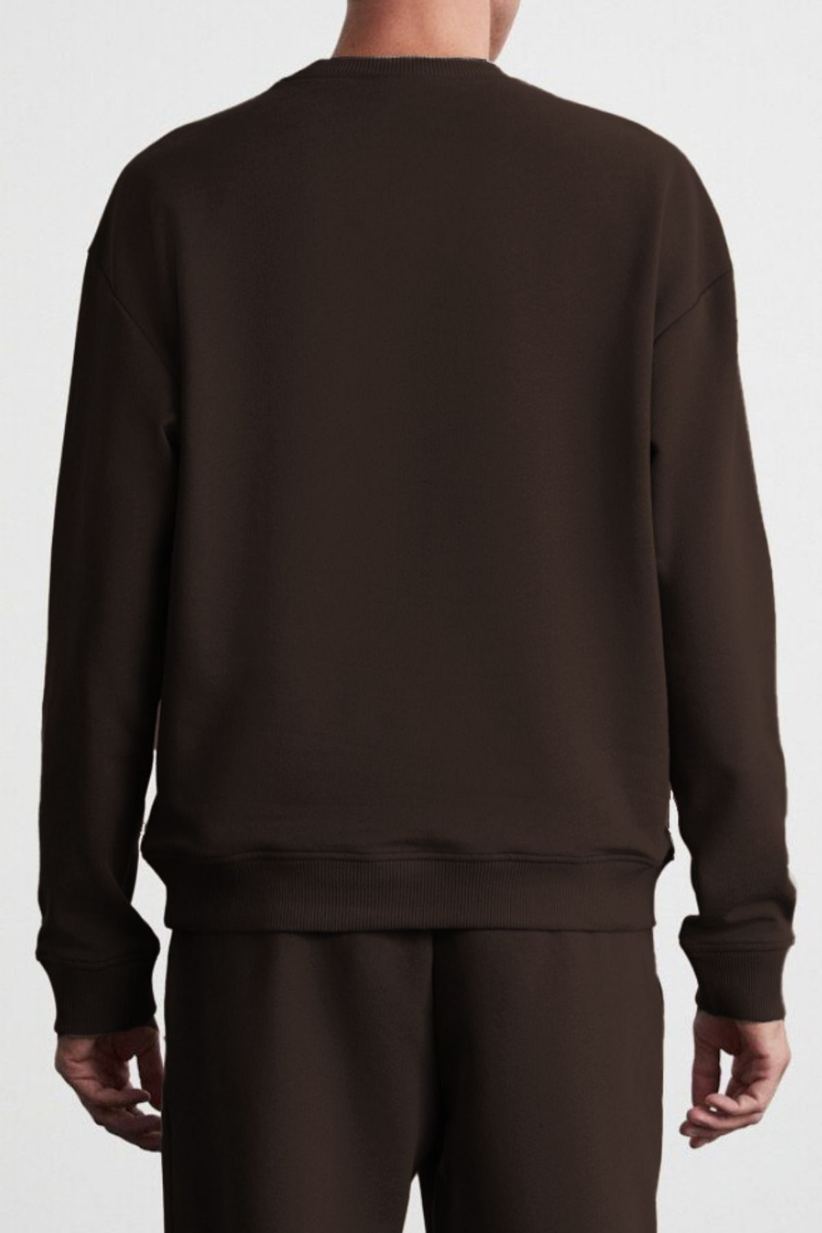 ruNadeS-Men's Brown Crew Neck Sweatshirt 2