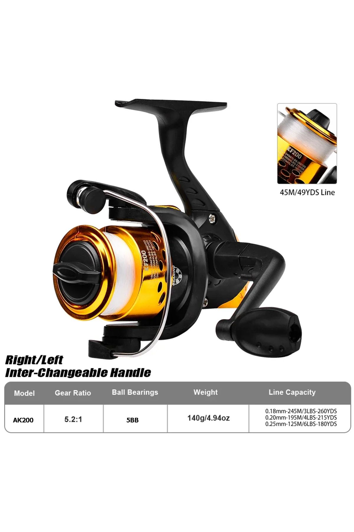 TechTic-Ak200 5Bb Fishing Rod Machine Left-Right Behavior Can Be Changed 5