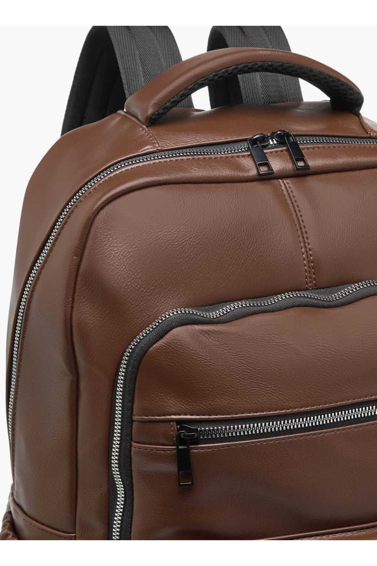 Lee Cooper-Solid Backpack with Adjustable Strap and Zip Closure 4