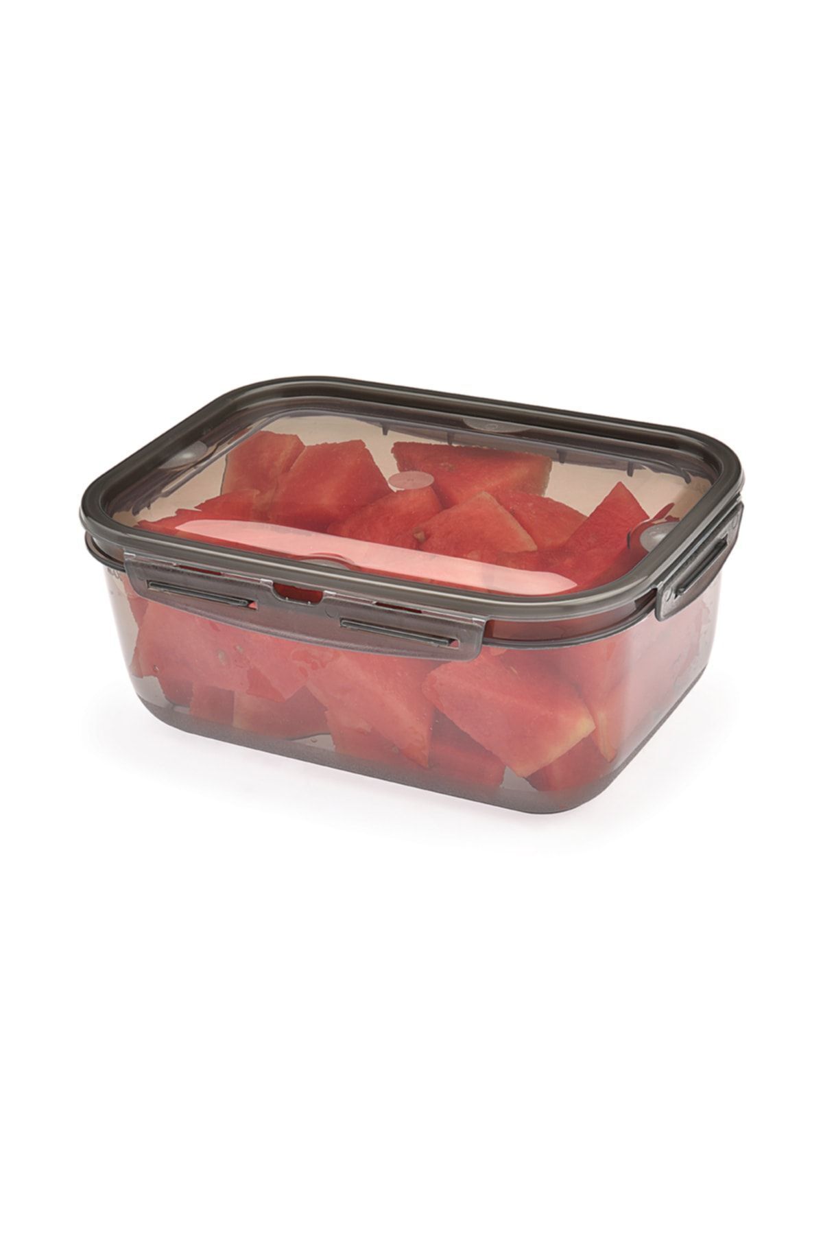 Melkan Home-4 Pieces of Lockable Storage Container with Leak-Proof Lid 4 Liter Smoked Storage Container 4