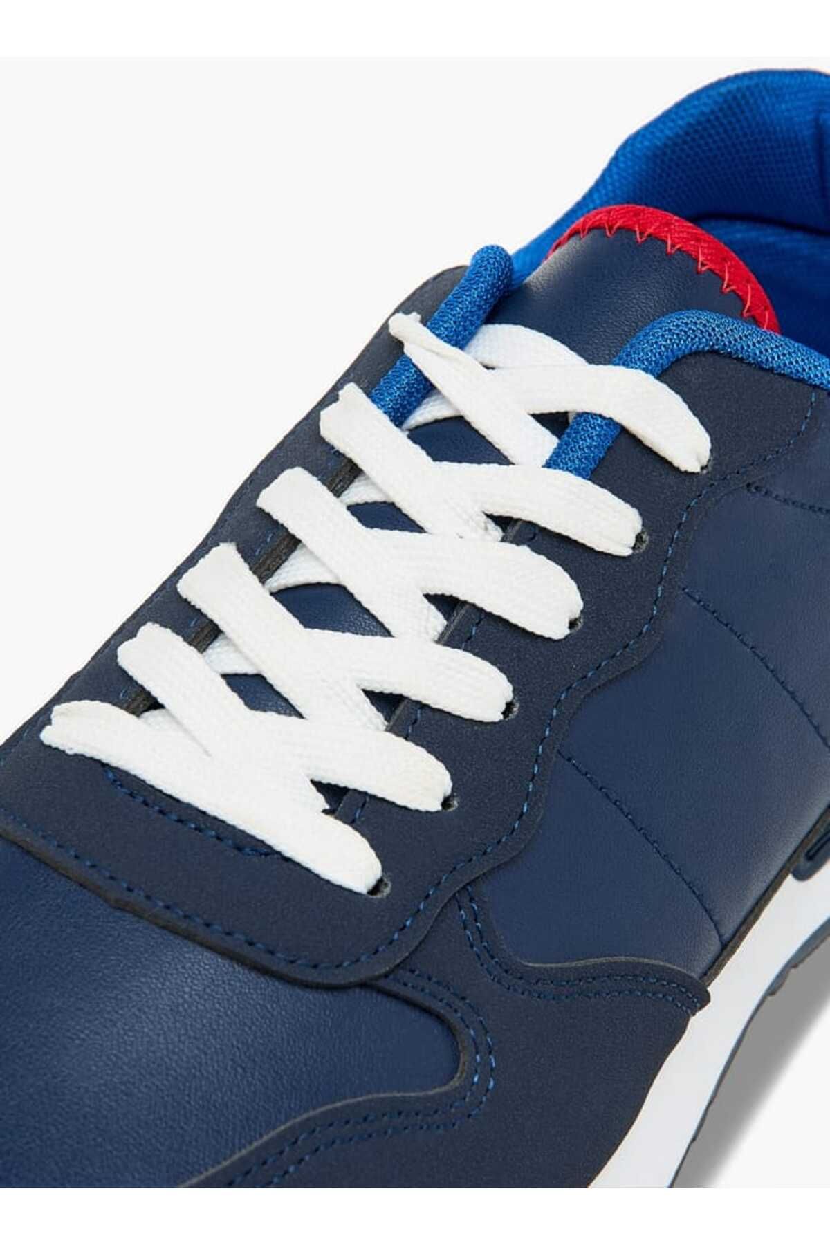 LBL by Shoexpress-LBL by Shoexpress Panelled Sneakers with Lace-Up Closure 4