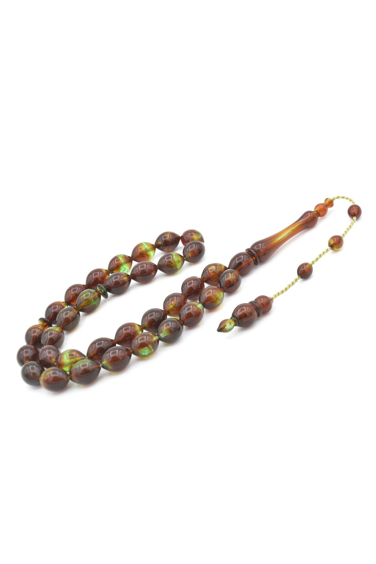 Murty99-Systemed Beyzi Cut Brown Green Powder Press Amber Prayer Beads 2