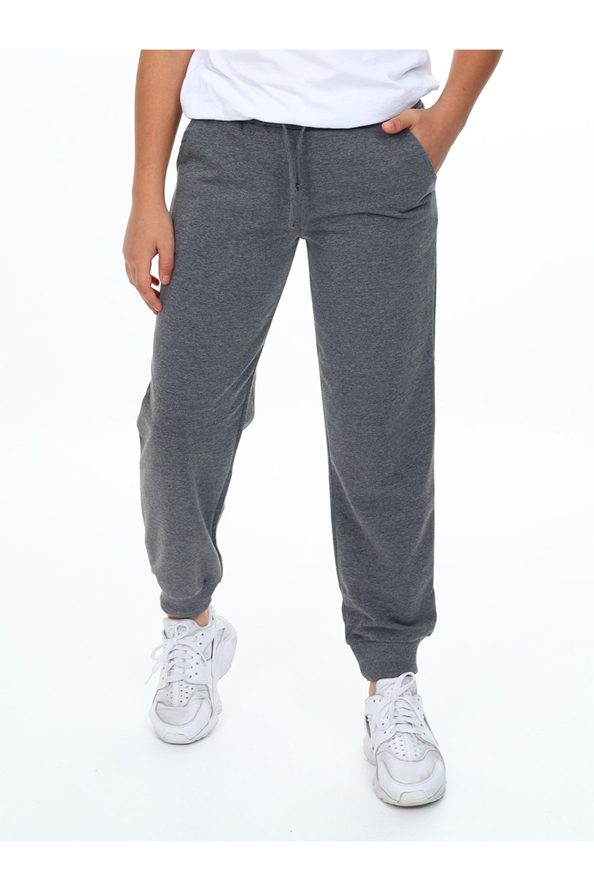 Denokids-Unisex Girls Boys Anthracite Basic Sweatpants 1