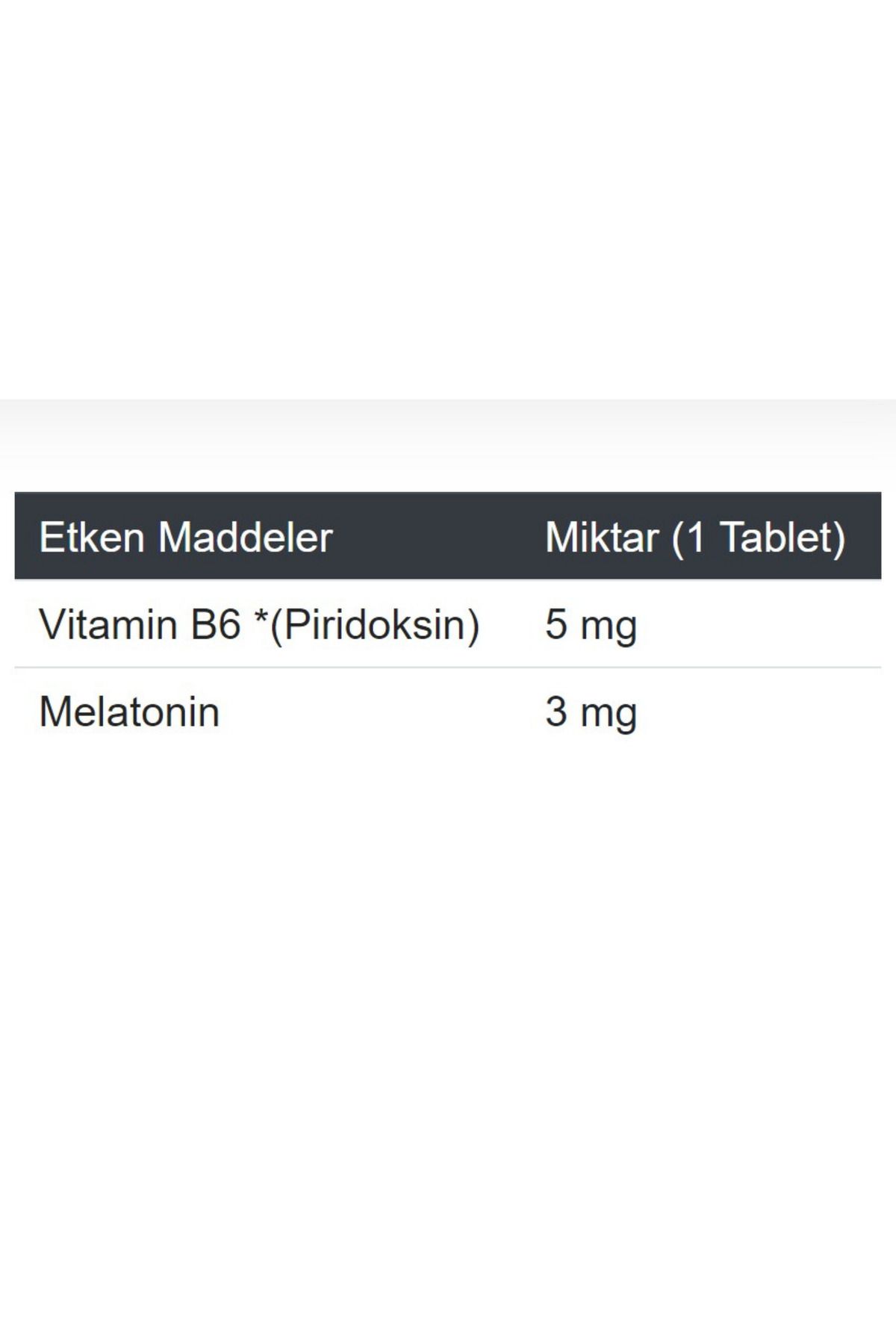 Tab İlaç-Melodien B6 Melatonin Food Supplement 2