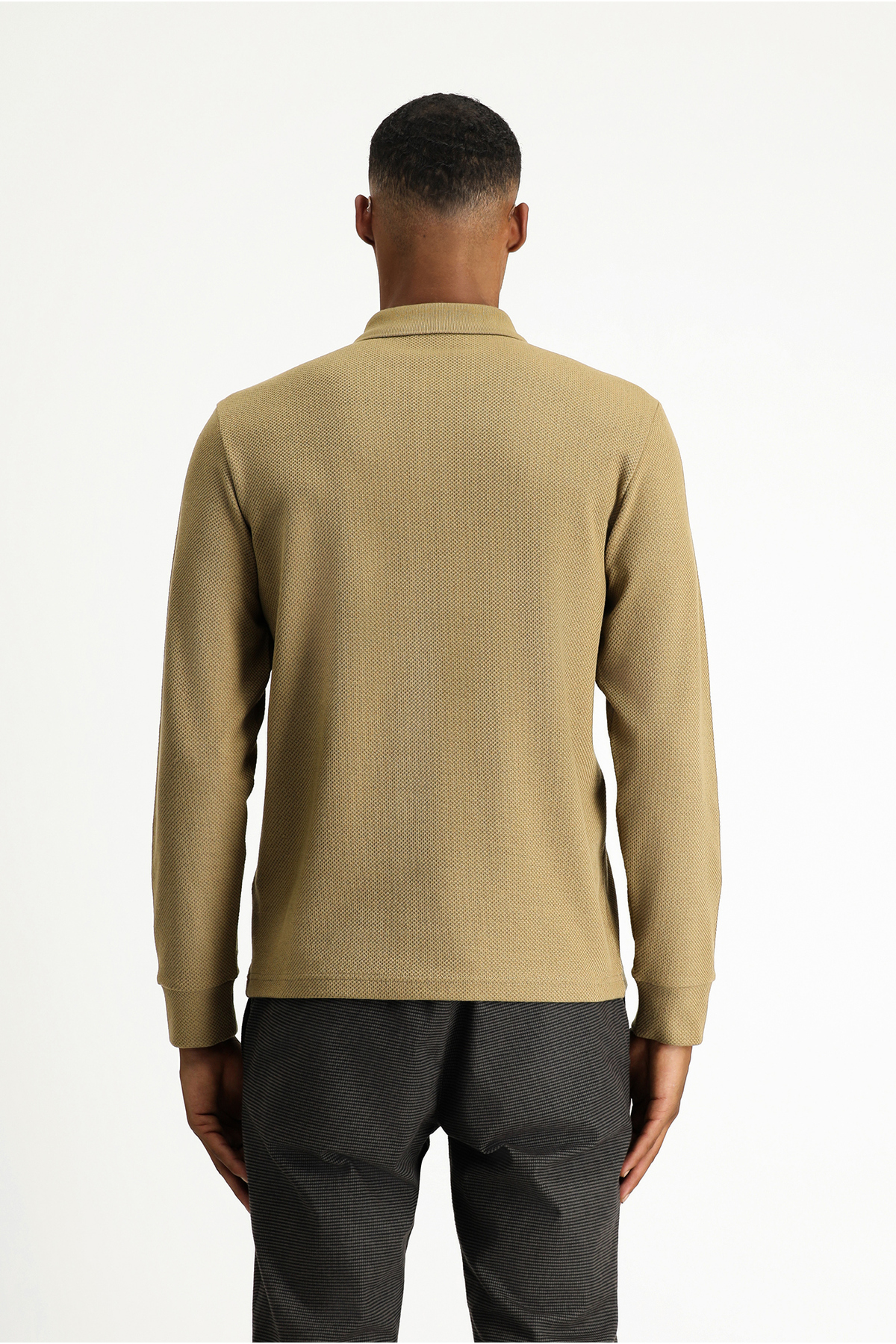 Kiğılı  Polo Yaka Regular Fit Desenli Sweatshirt - Görsel 4