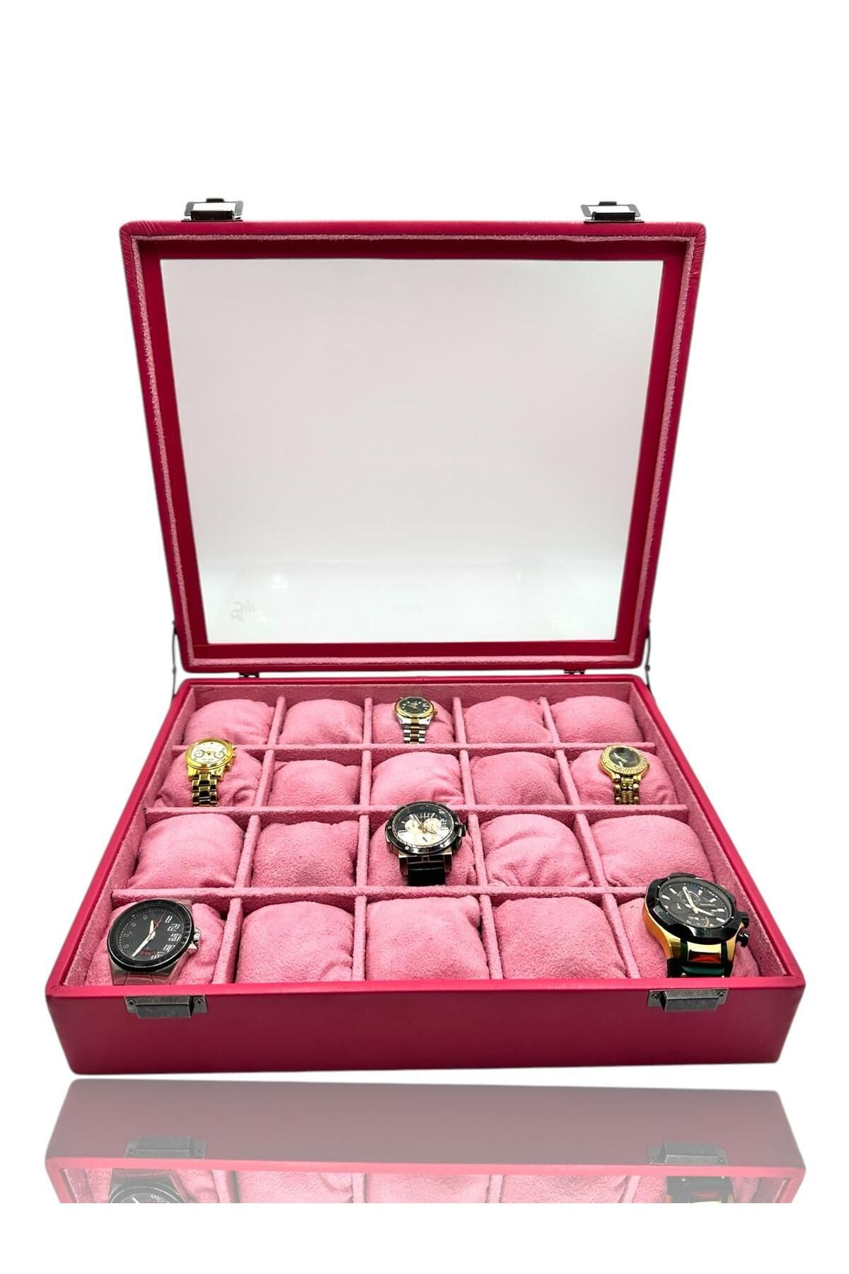 Dijital Çarşı-Pink Diji 20Pcs Watch Box and Bag 1