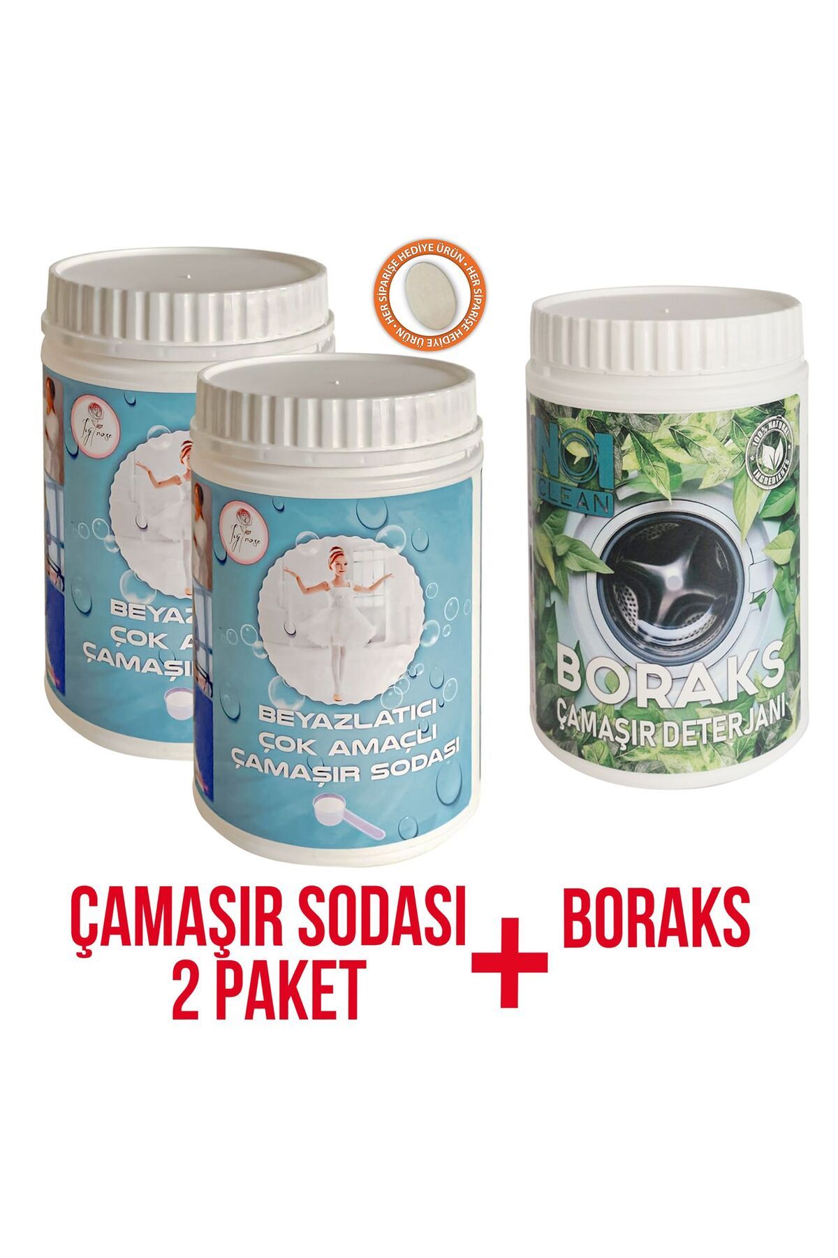 no1 clean BORAKS VE 2 ÇAMAŞIR SODASI 3 LÜ SET