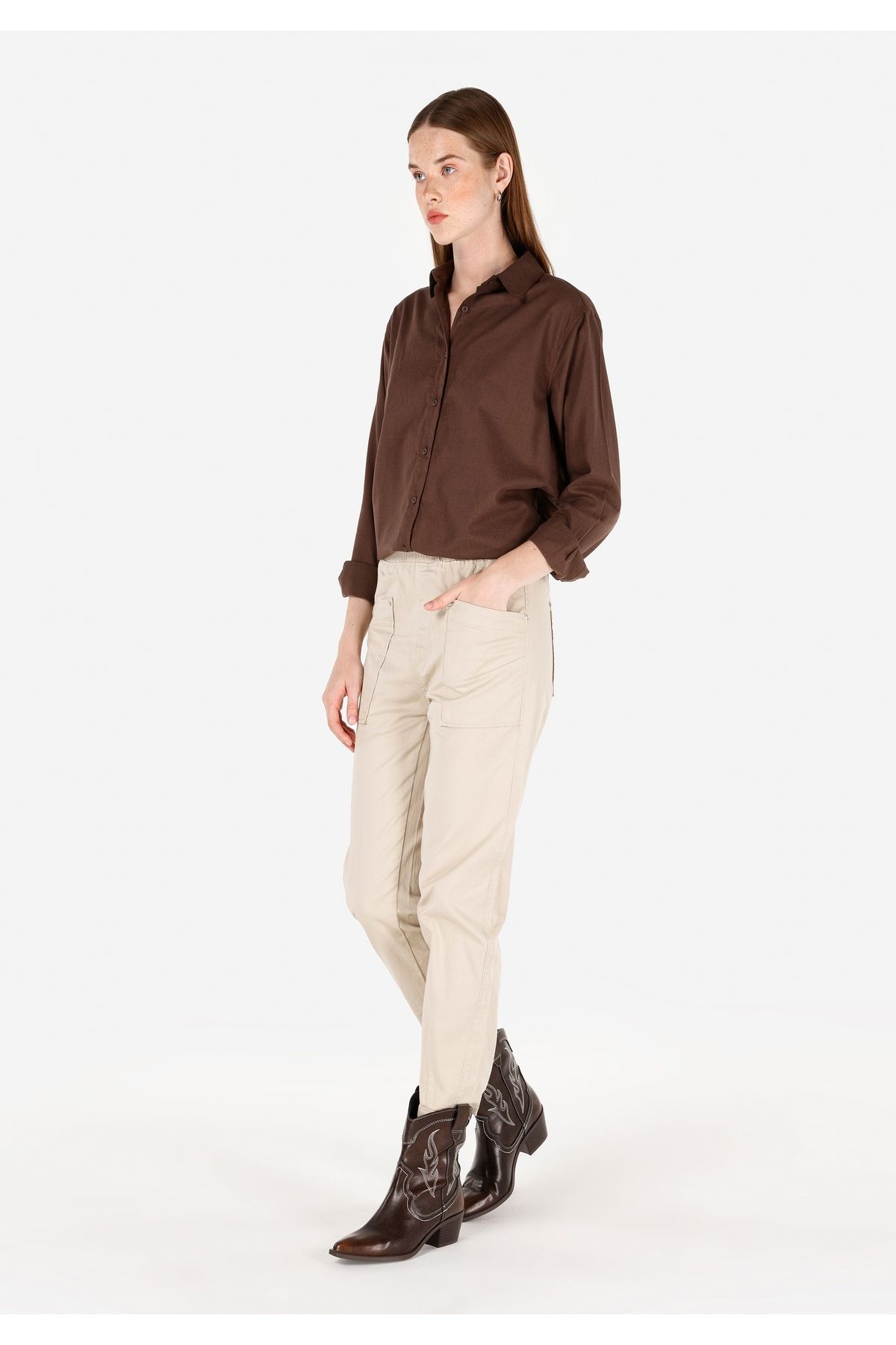 Colin's-Women's Brown Long Sleeve Shirt Regular Fit Cl 1070173 3