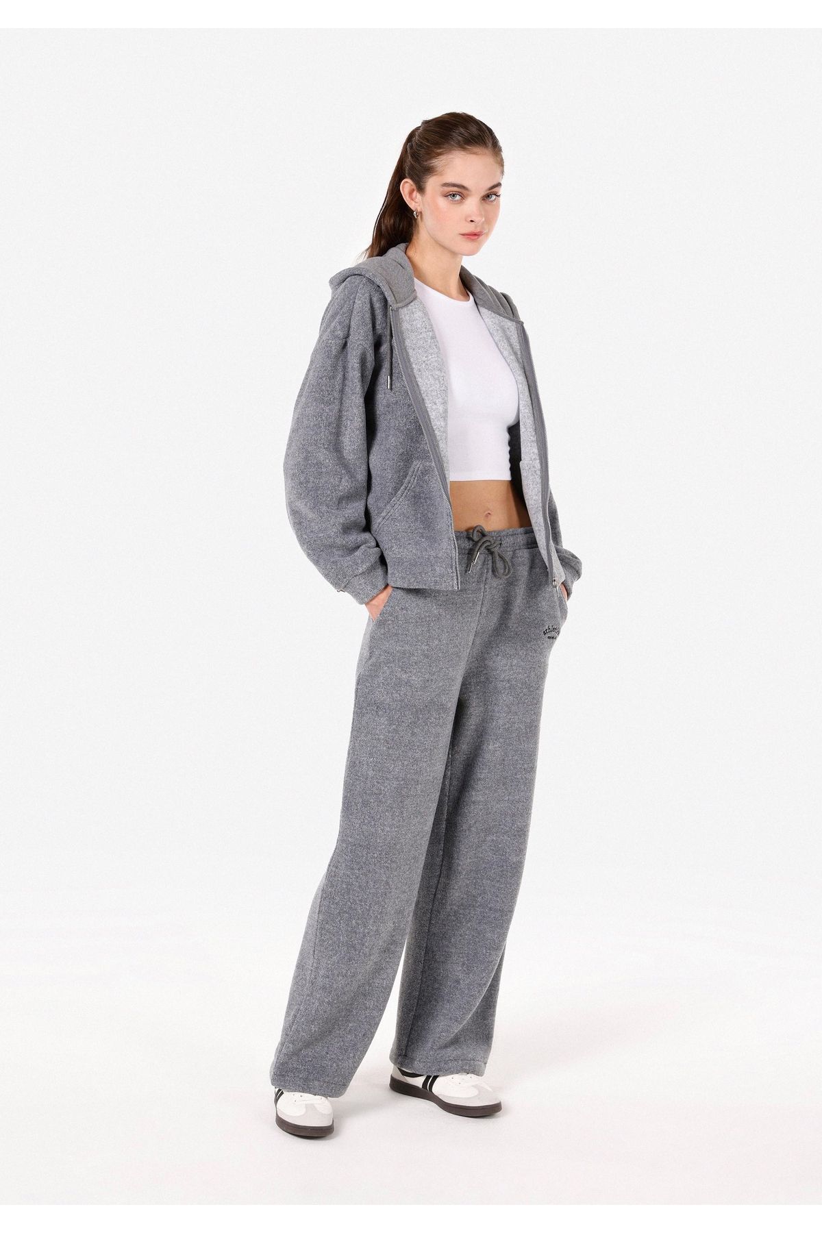 Colin's-Regular Fit Mid Waist Women's Gray Sweatpants 3