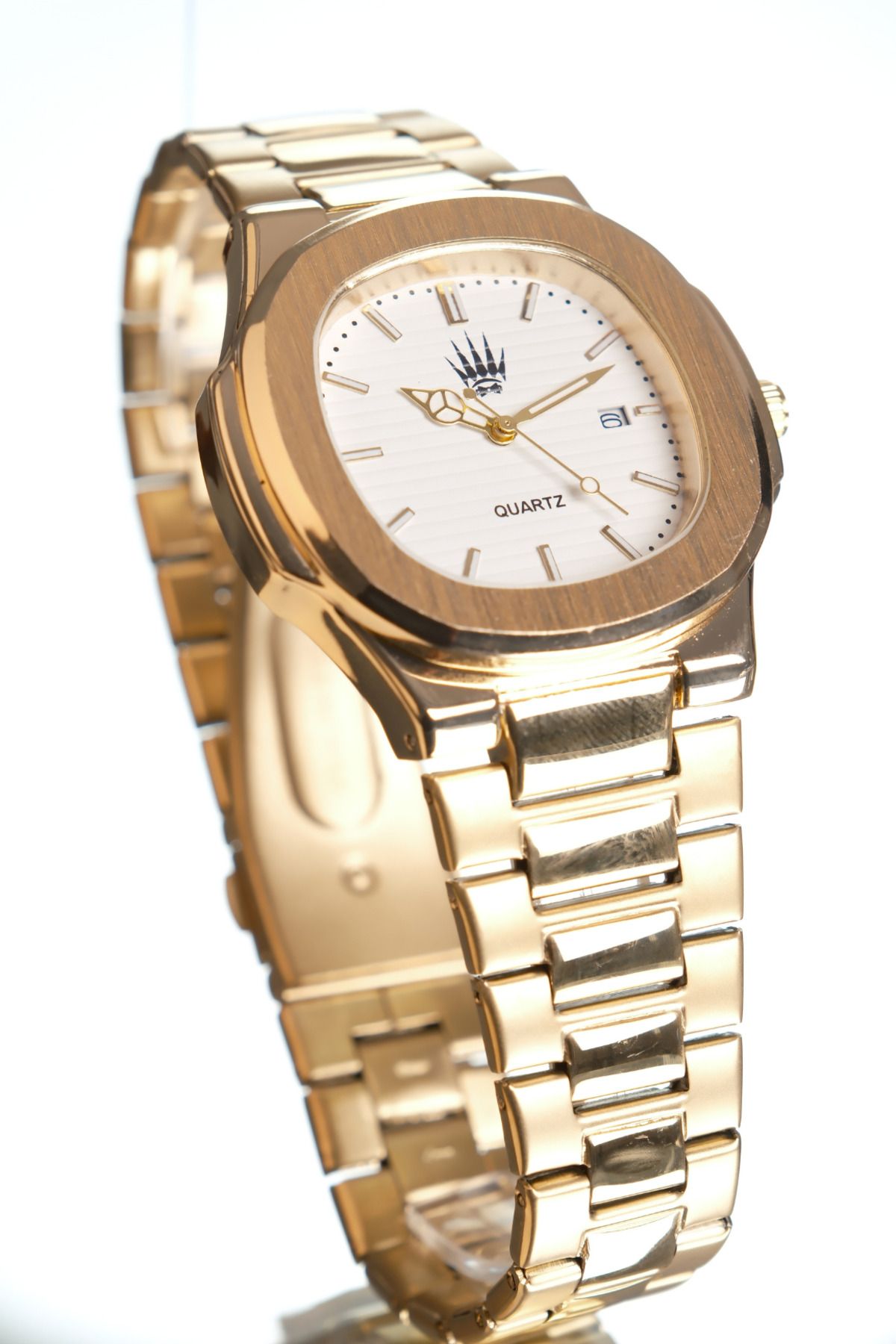 WATCHOFROYAL-Nautilus Gold White Wristwatch 2