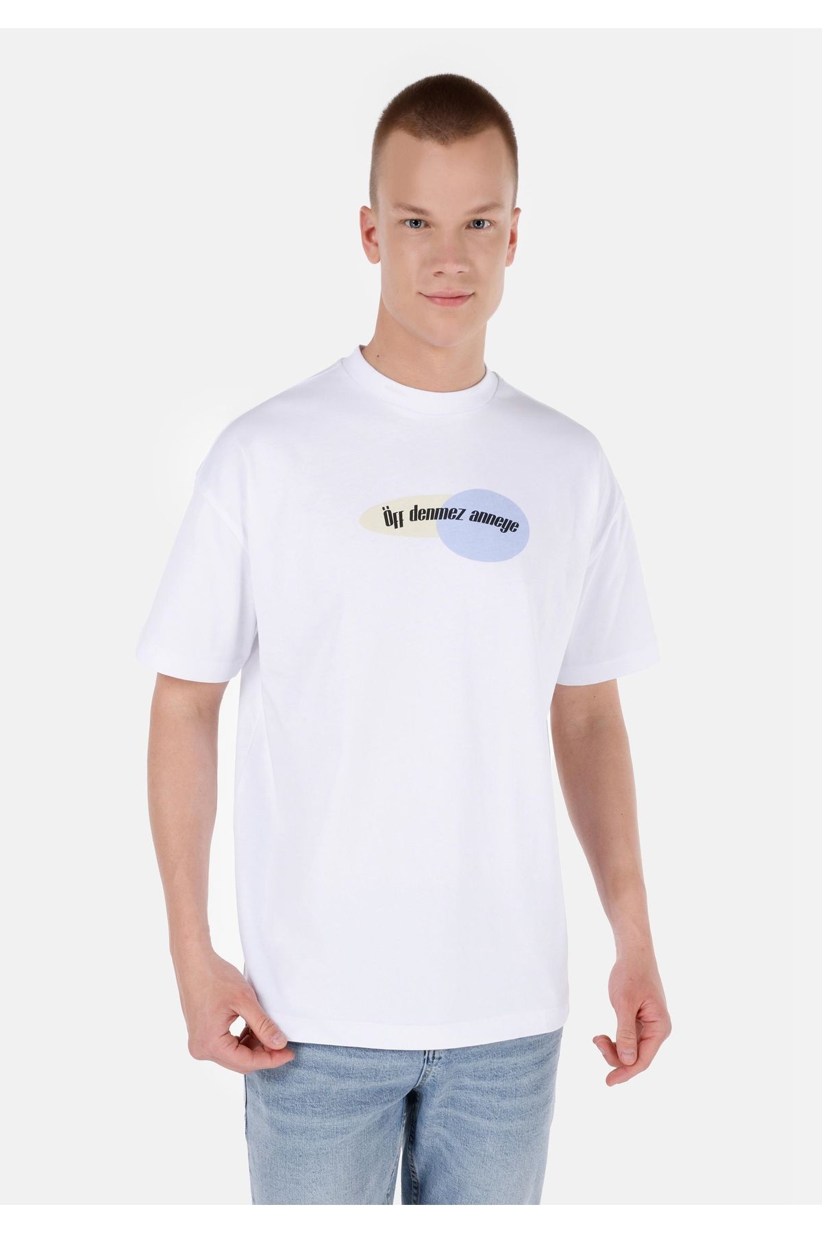 Colin's-Tricou cu slogan alb unisex Lilseb 5