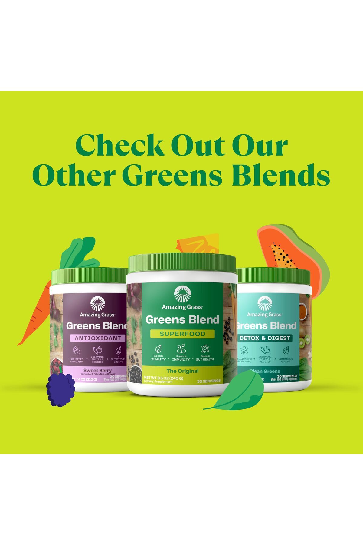 Amazing Grass-Greens Blend Powder: Organic Spirulina, Chlorella, Beet Root, Enzymes, Probiotics, 30 Servings 6