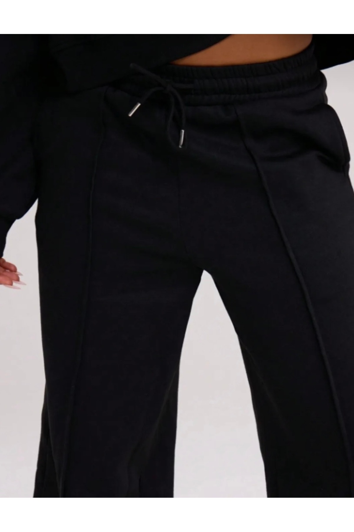LACKH-Black Wide Leg Cimali Tracking Pants 4