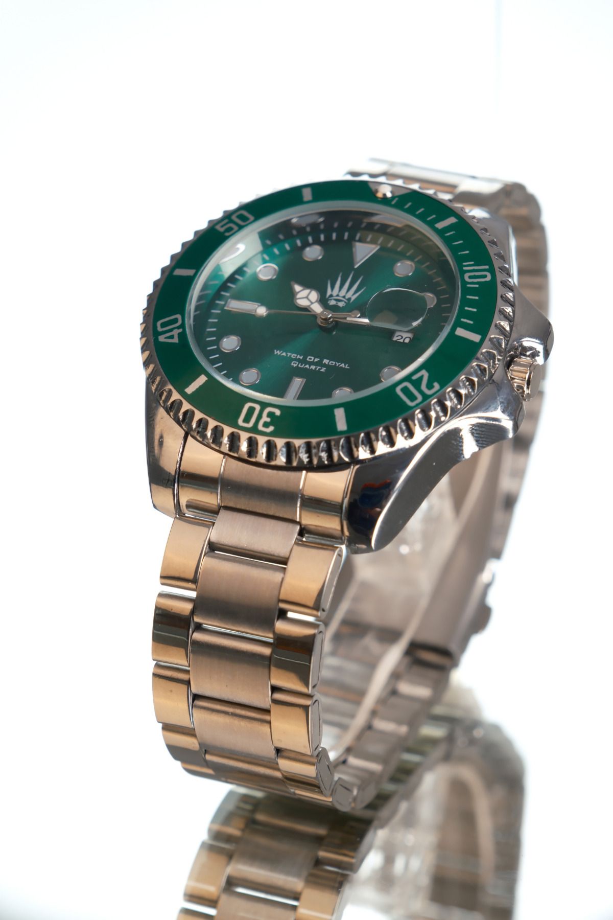 WATCHOFROYAL-Titan Silver Green Wristwatch 3