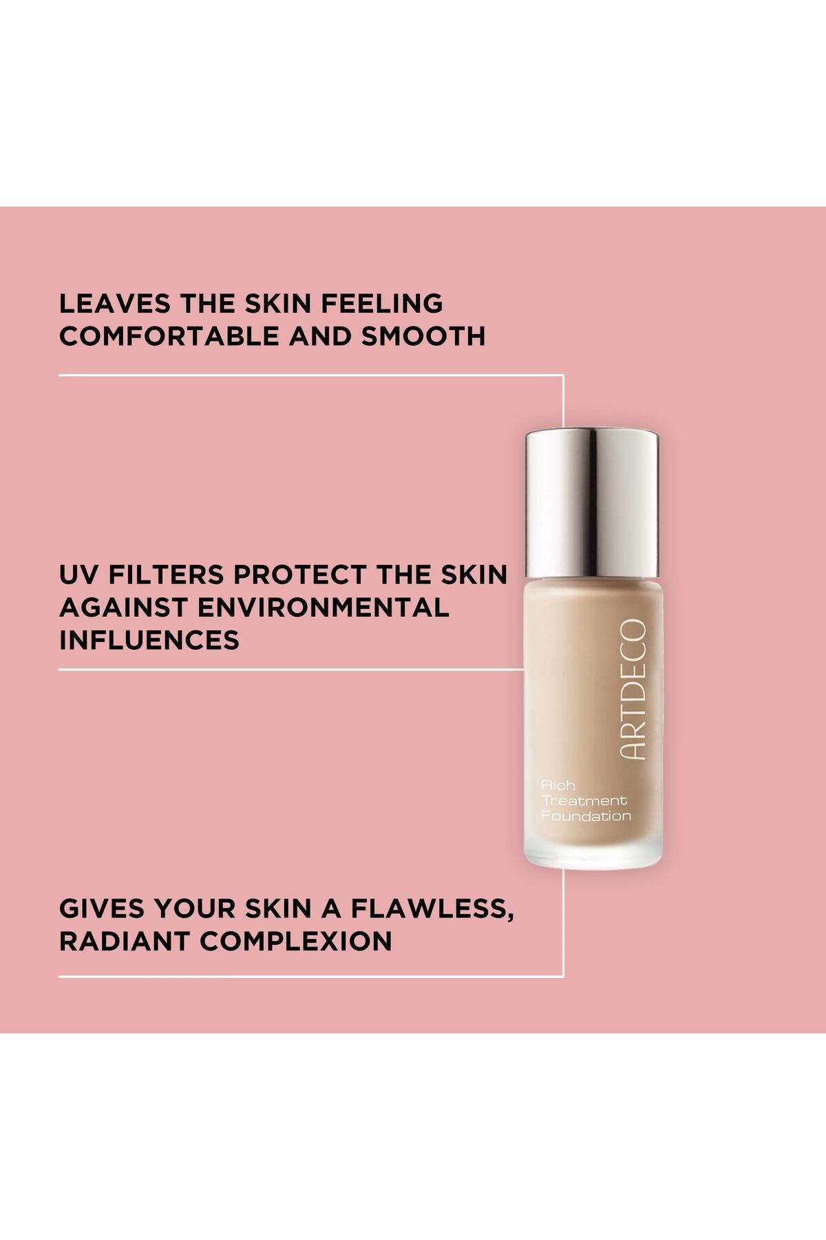 Artdeco-Rich Treatment Foundation - Cashmere Rose N°15 - Flawless Finish, Vegan - 0.67 Fl Oz 2