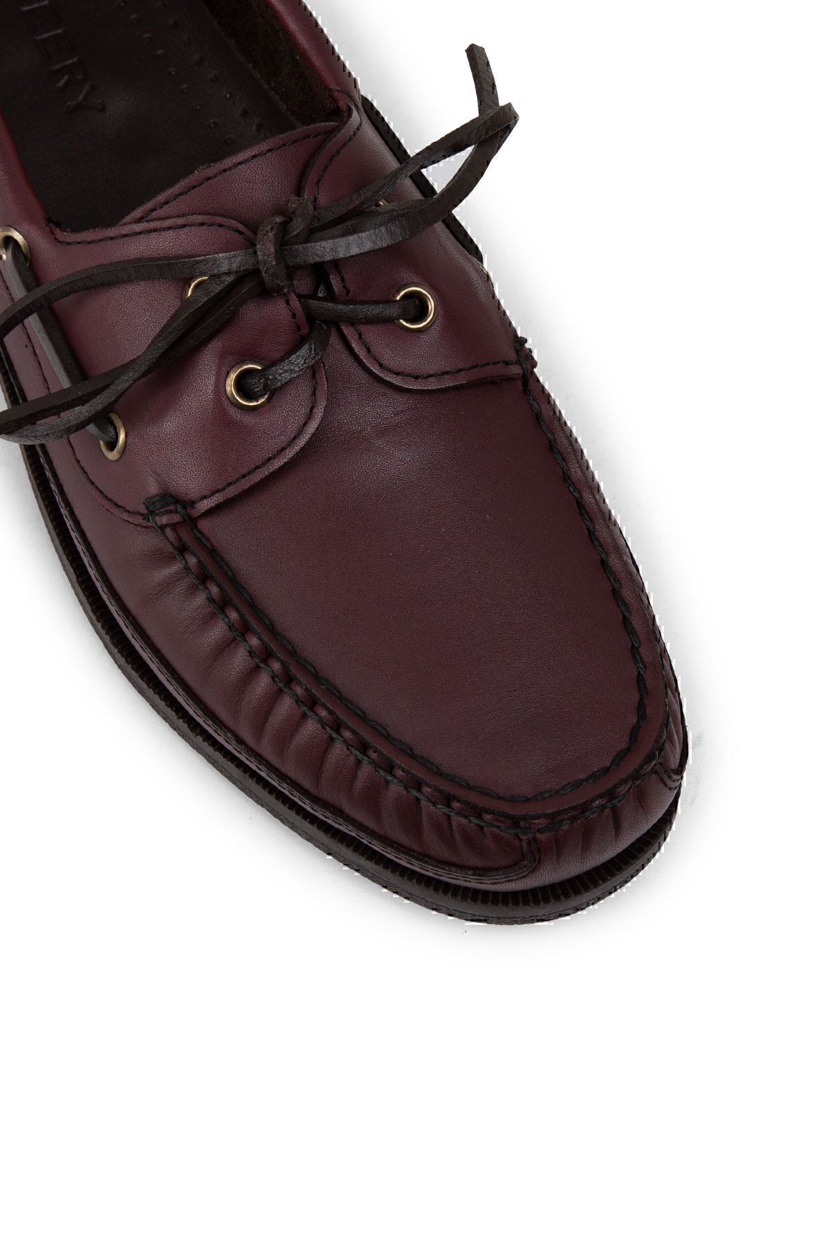 Deery-Genuine Leather Claret Red Marine Men's Boat Shoes 6