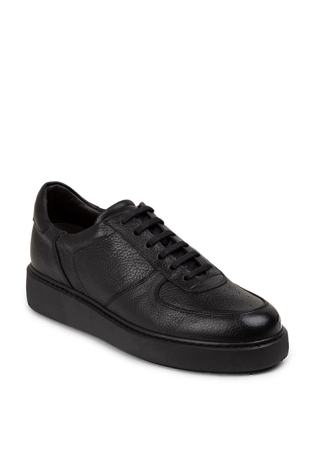 Deery-Genuine Leather Men's Black Sneakers 7