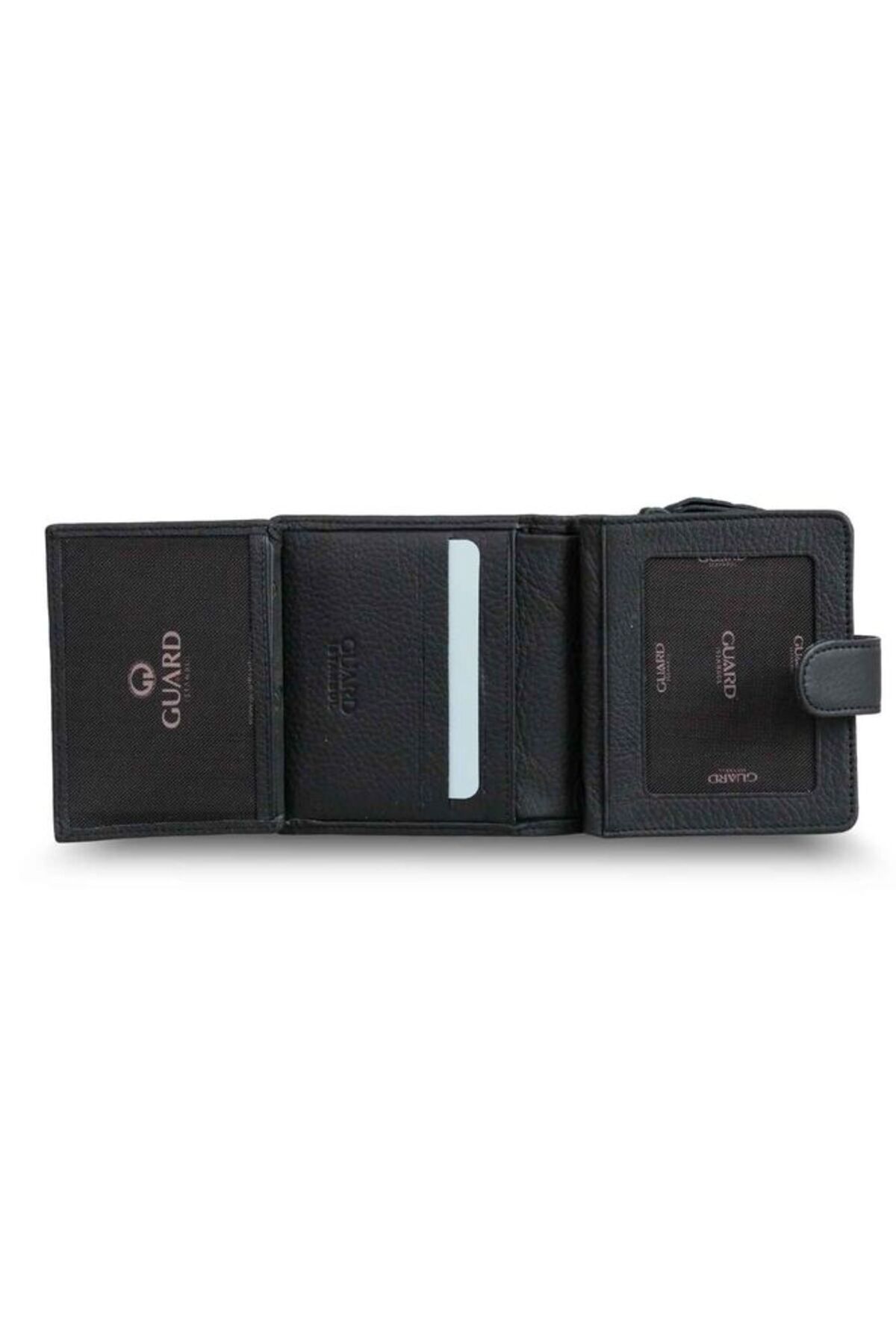 GUARD-Black Multi-Compartment Stylish Genuine Leather Women's Wallet P2266 3