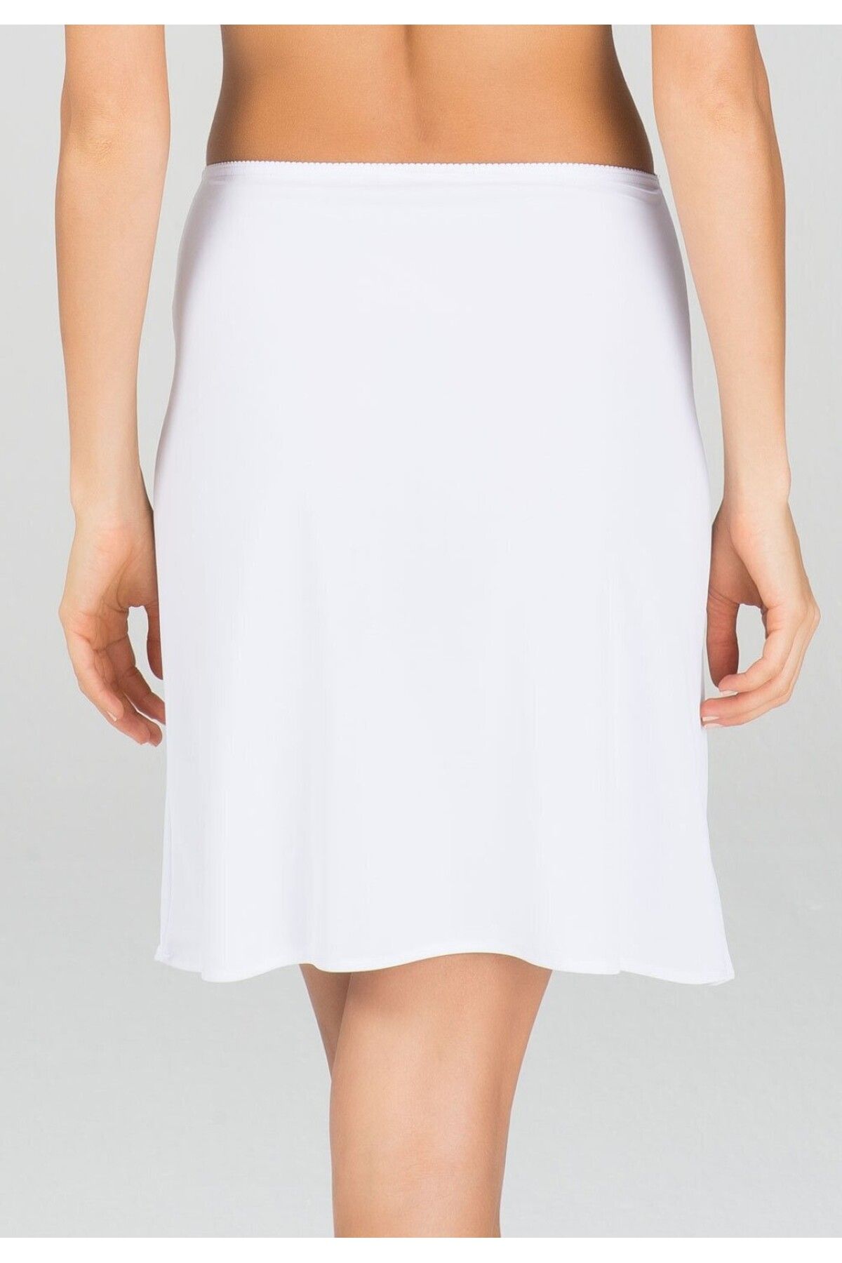 Kom-Women's Micro Fabric White Midi Underskirt Kq.Obscmdjpn.1K.M1.K3 3