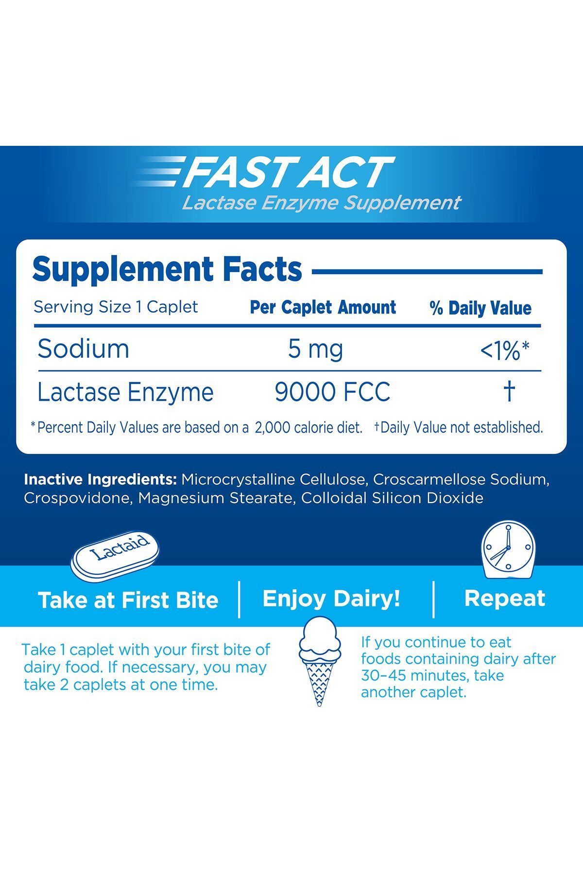 Lactaid-Fast Act Lactose Intolerance Relief Caplets with Lactase Enzyme, 12 Travel Packs of 1-ct. 6