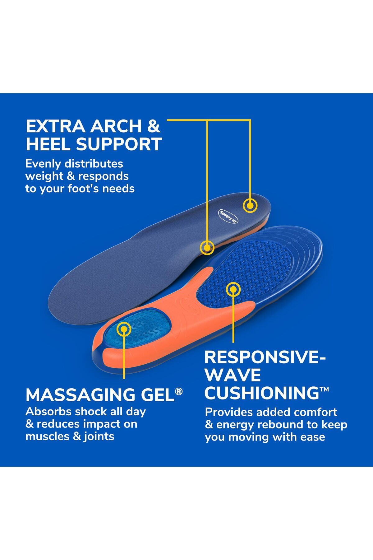 Dr. Scholl's-Extra Comfort Insoles Men, Size 8-14: Gel Support for Big & Tall, Wide Feet, Arch Support 5